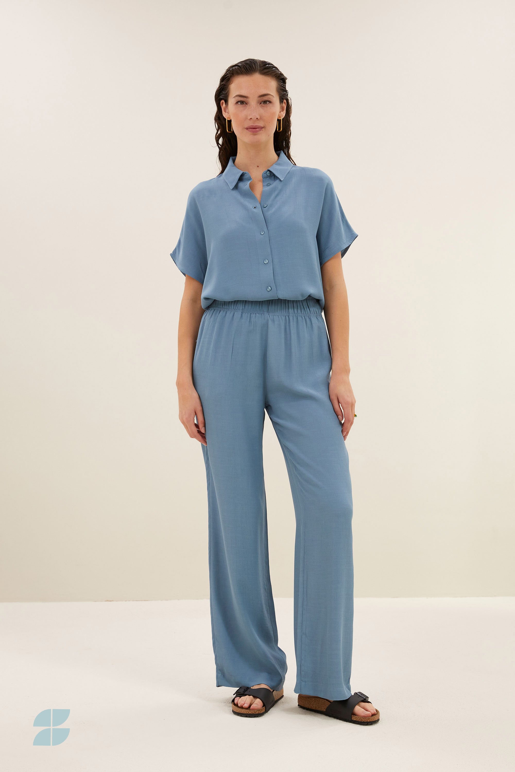 robyn viscose pants | blue stone