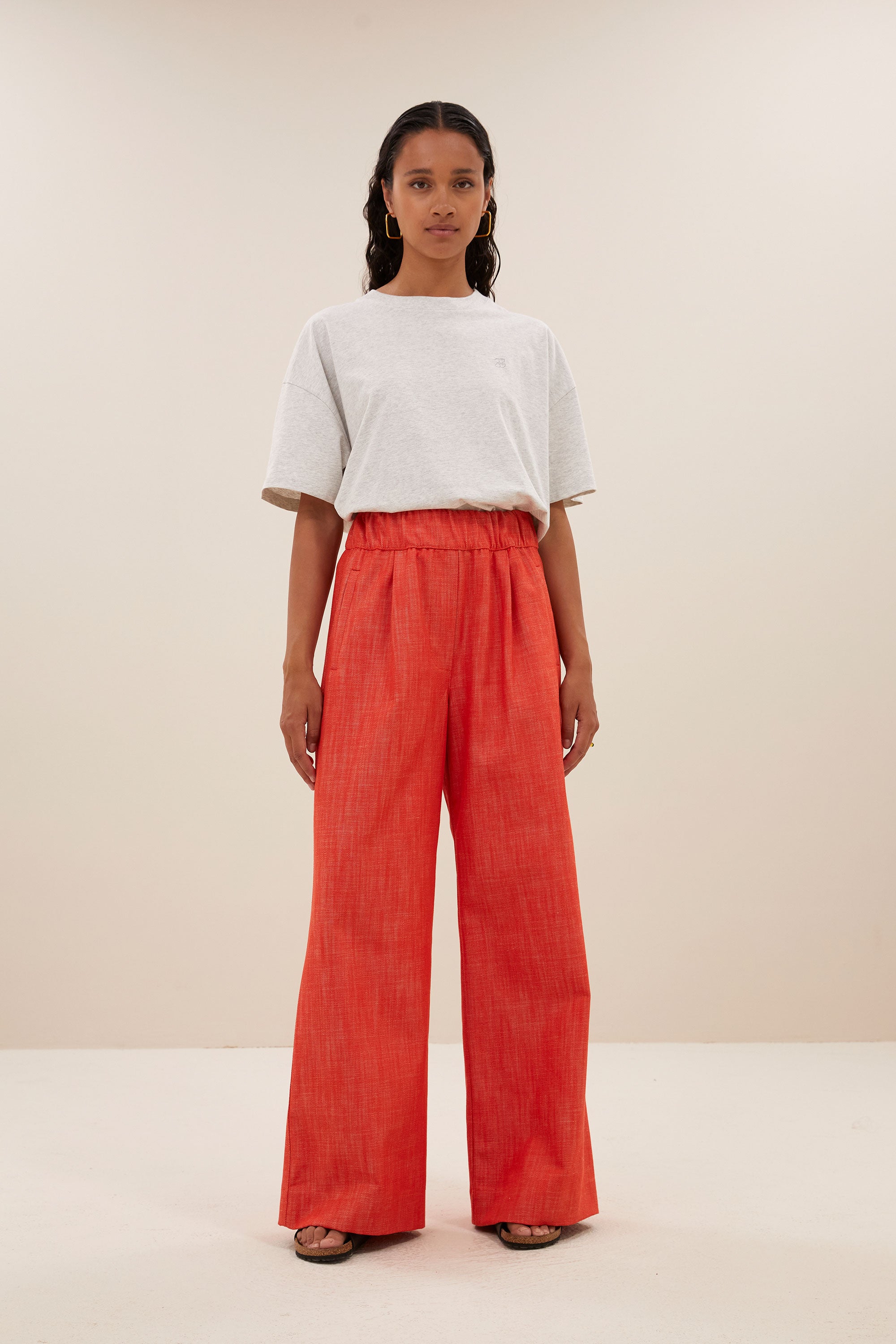 benji twill pants | poppy red