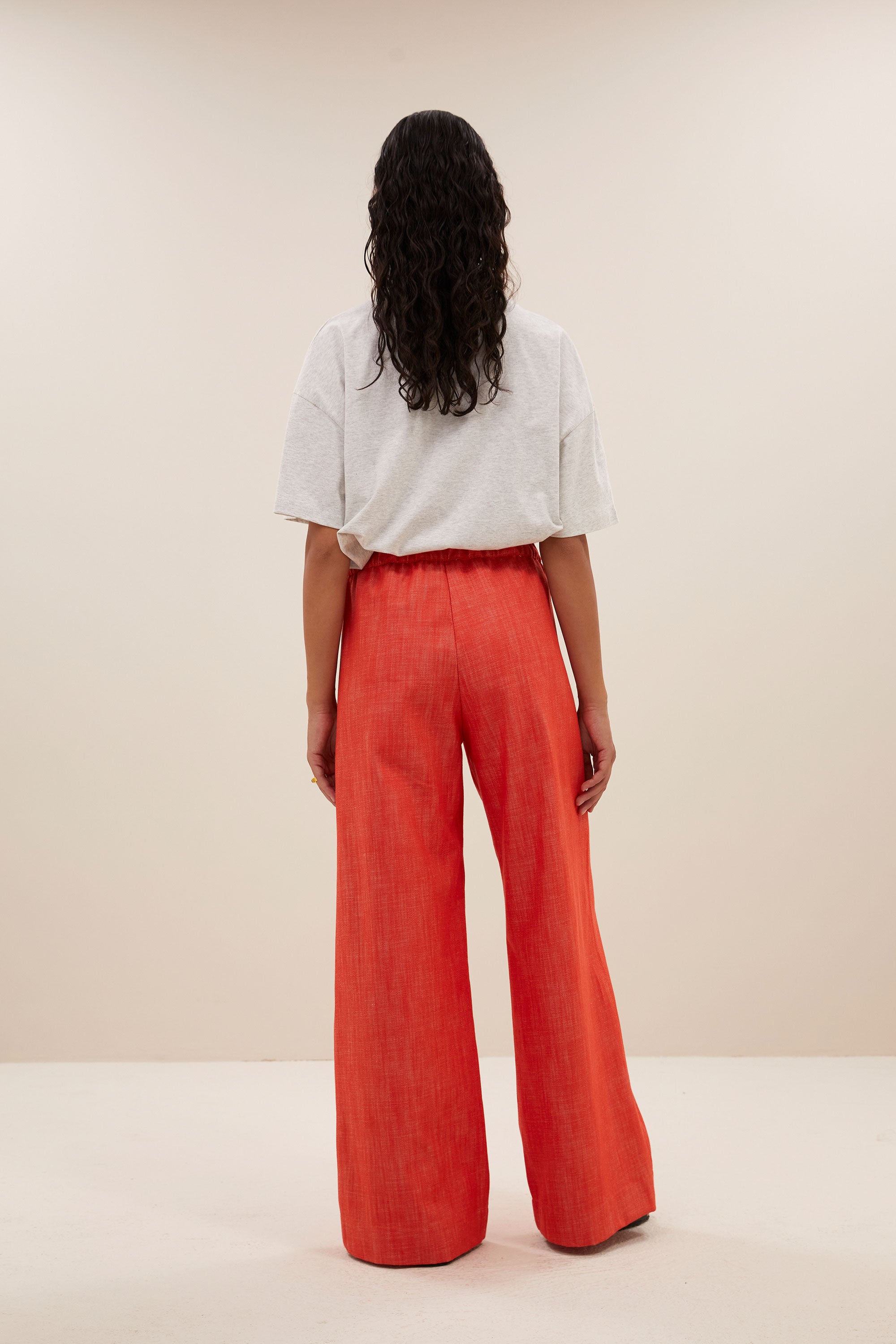 benji twill pants | poppy red