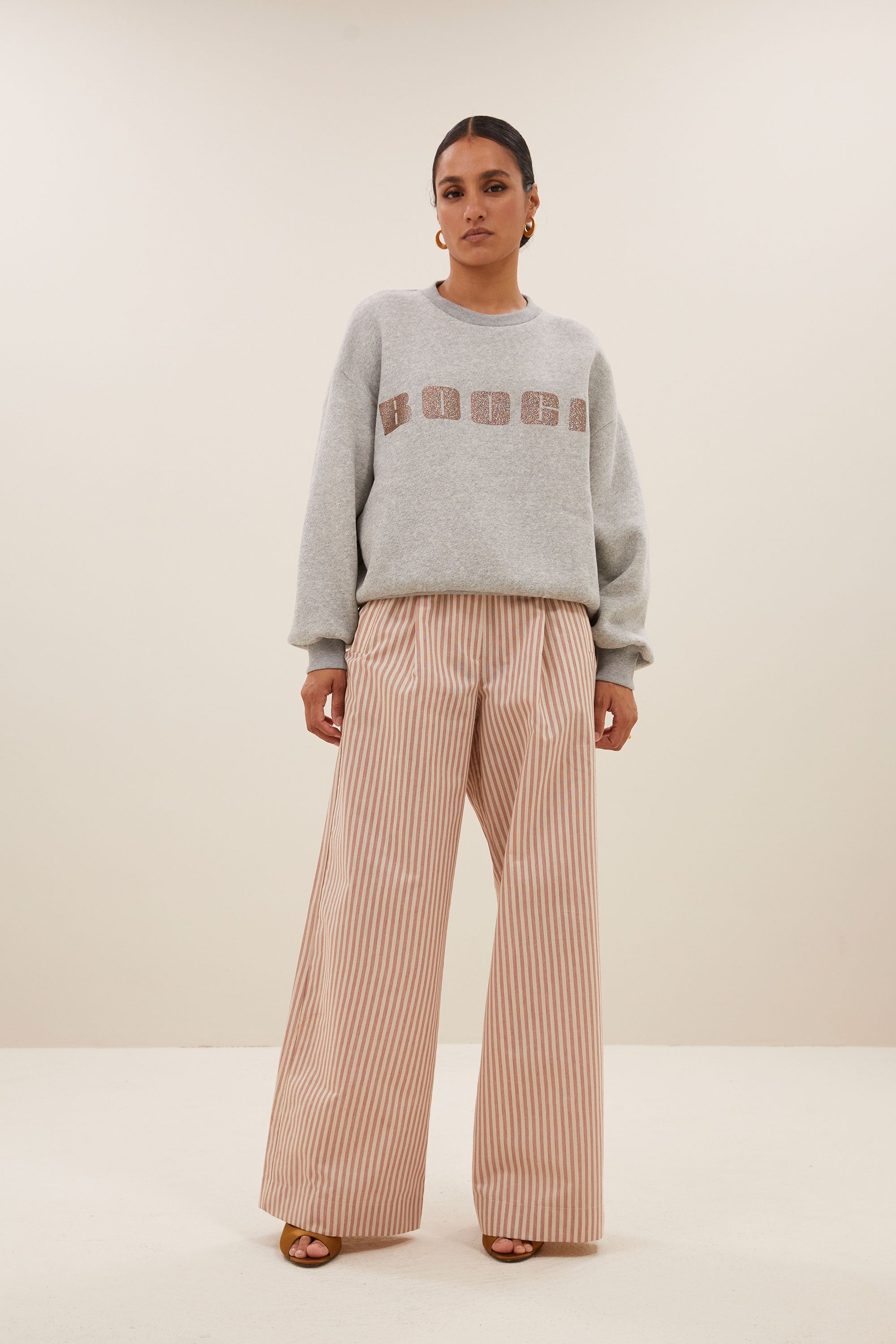 benji copper stripe pants | copper small stripe