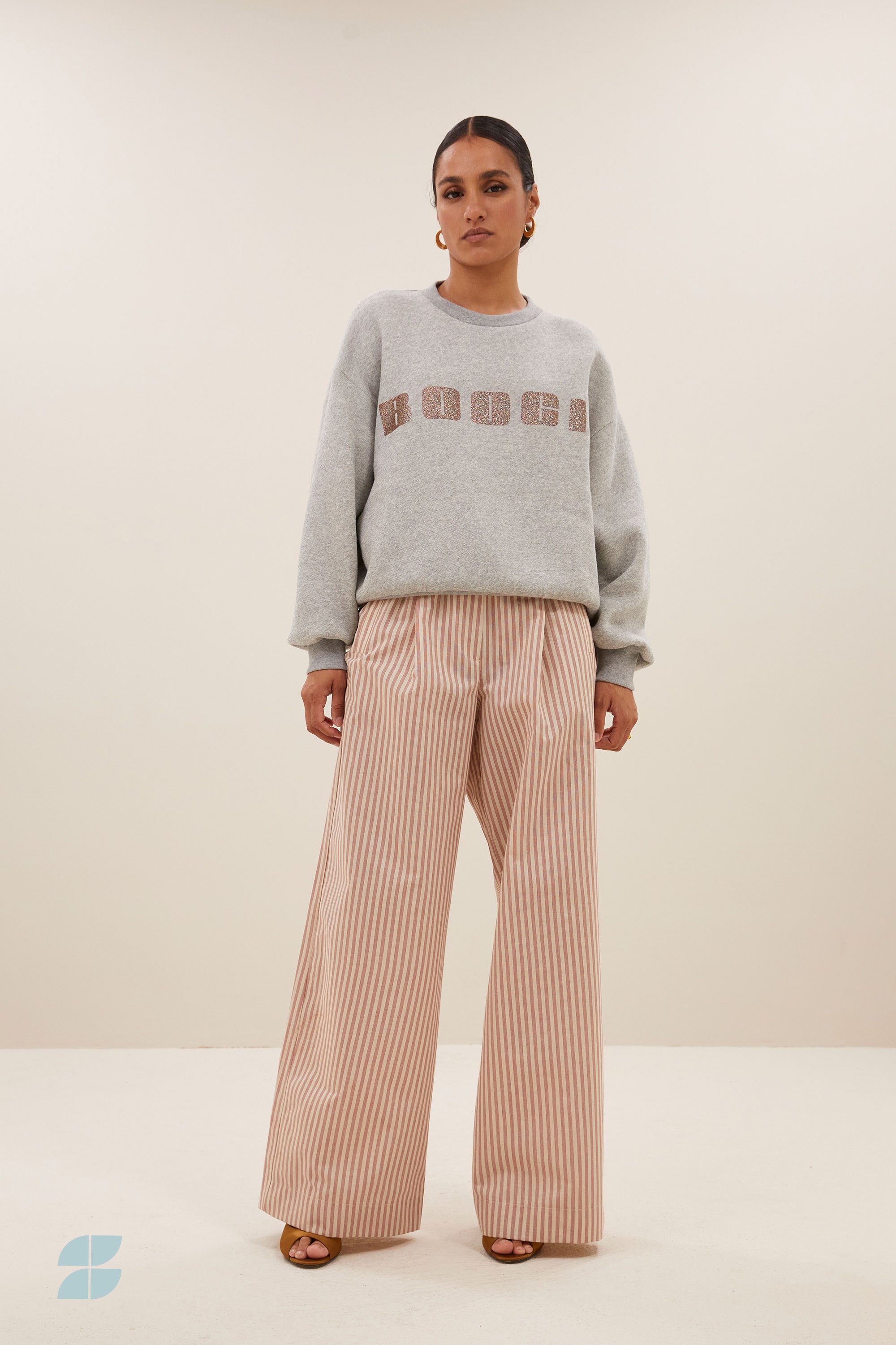 benji copper stripe pants | copper small stripe