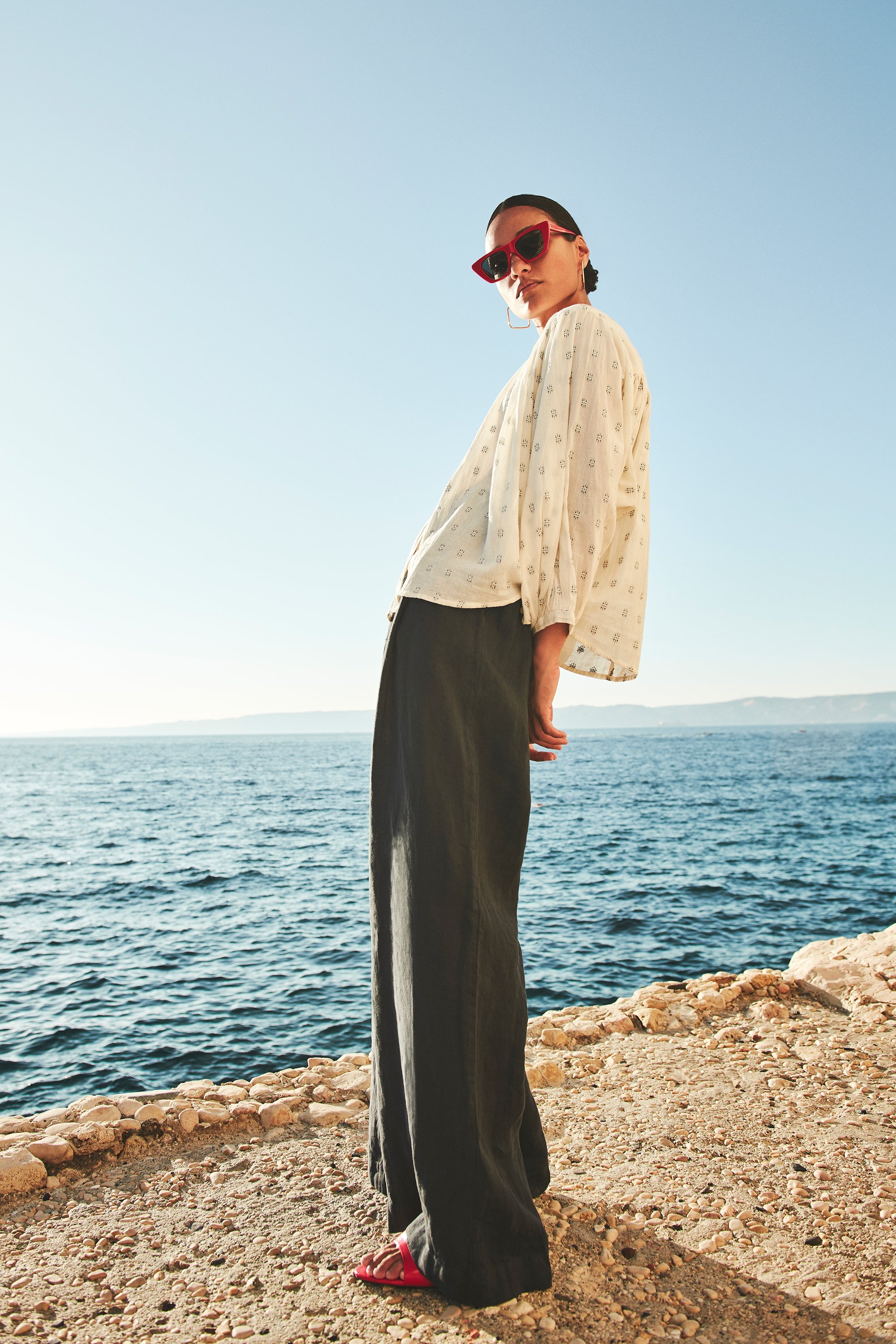 eli linen pants | midnight