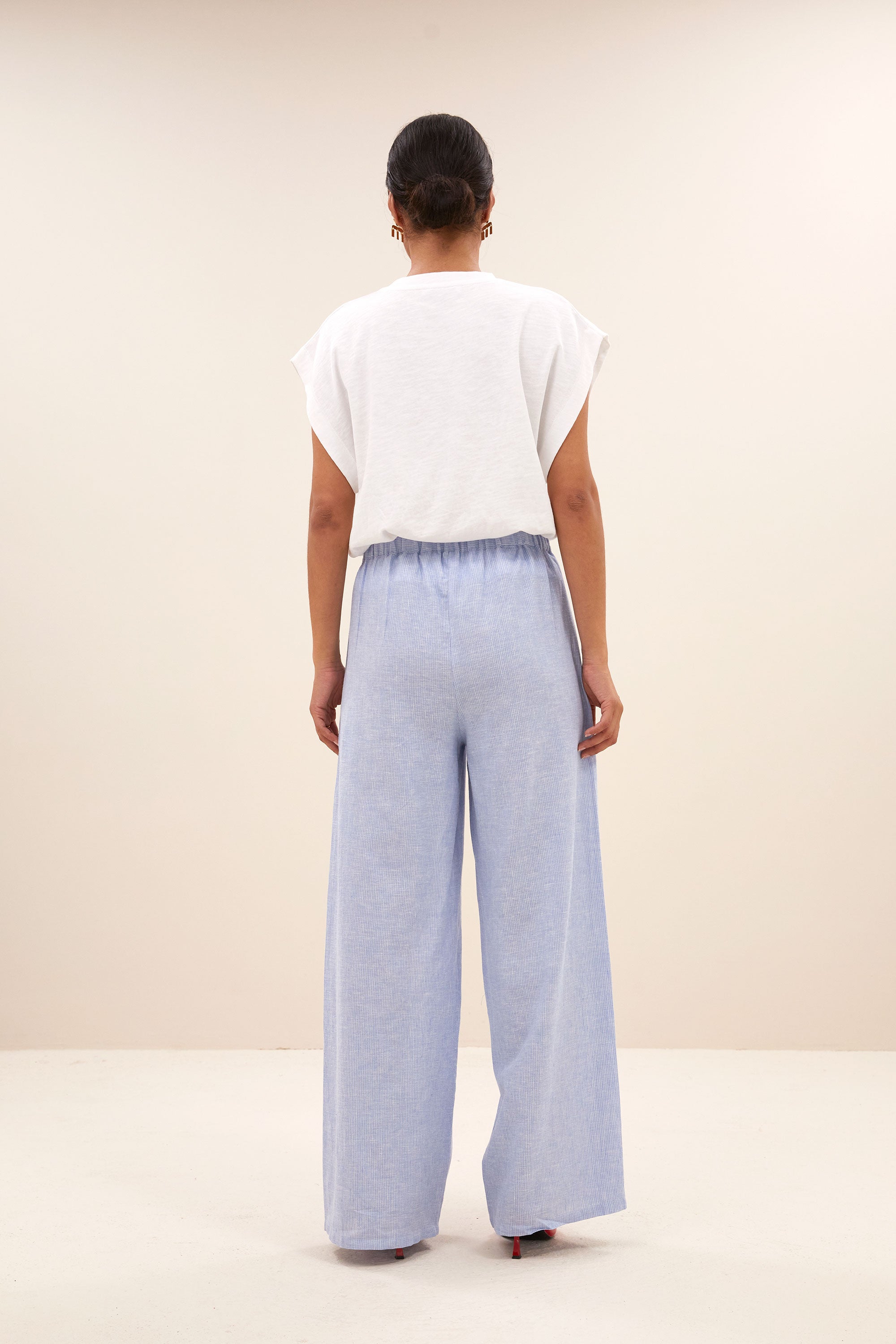 uma pinstripe pants | sky blue