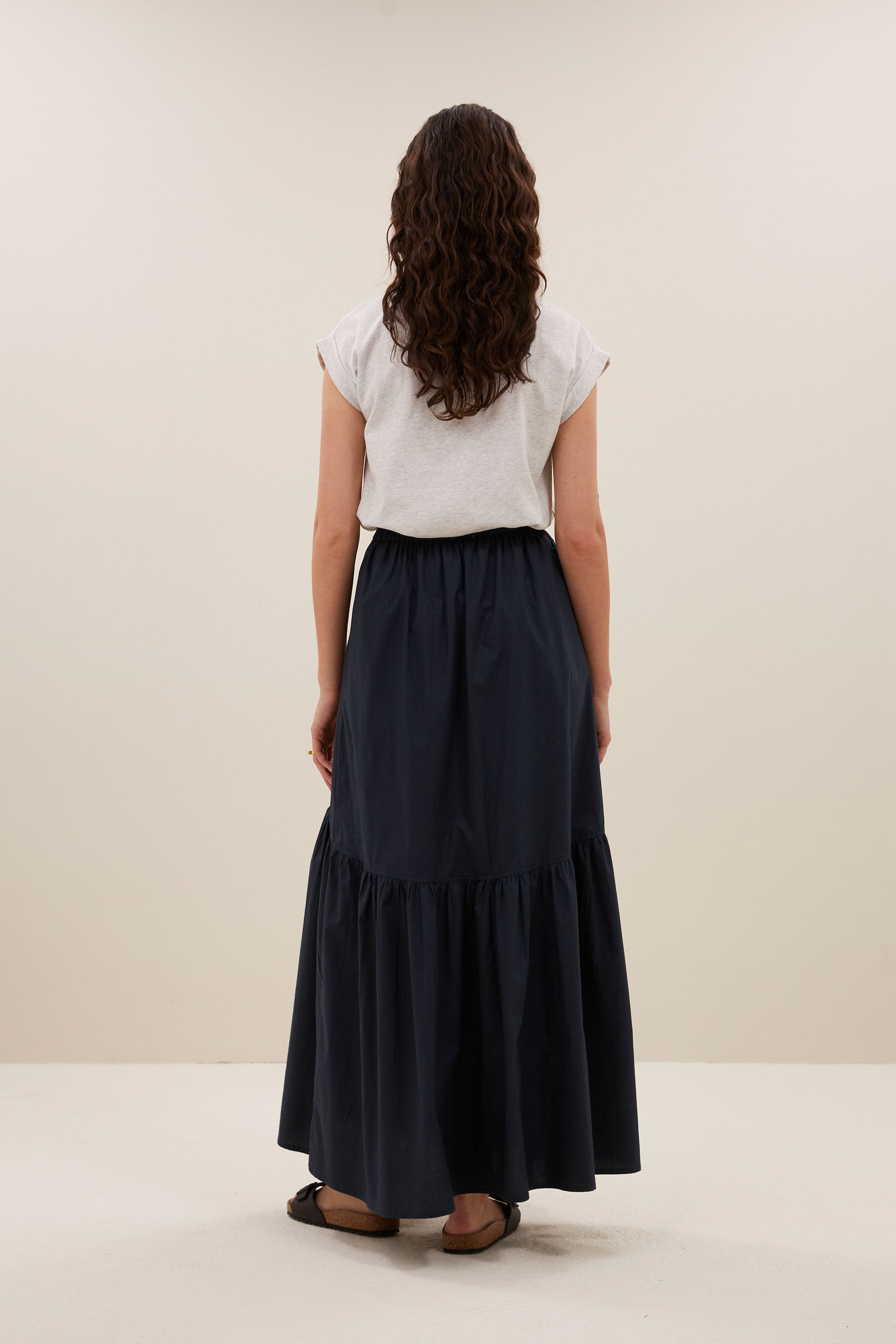 joya poplin skirt | midnight