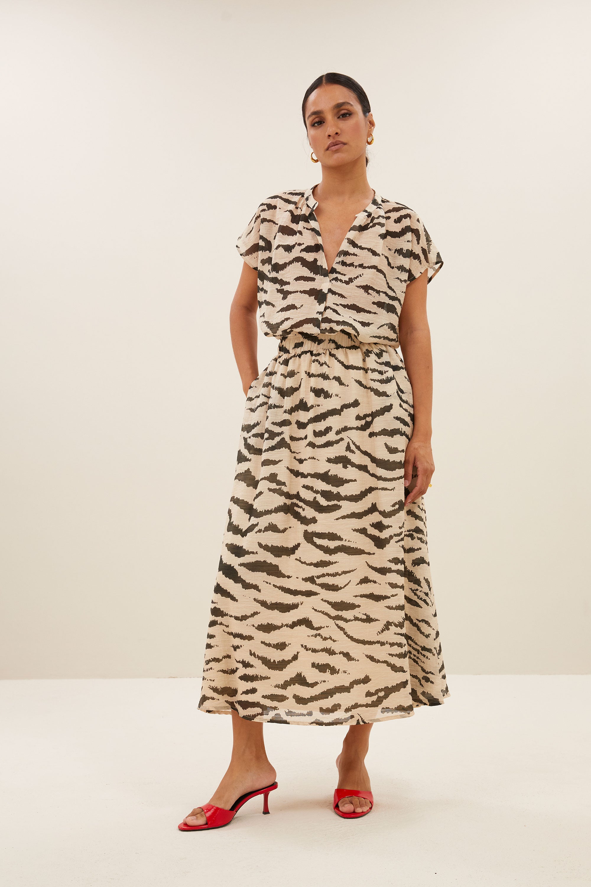 juta zebra skirt | sand zebra print