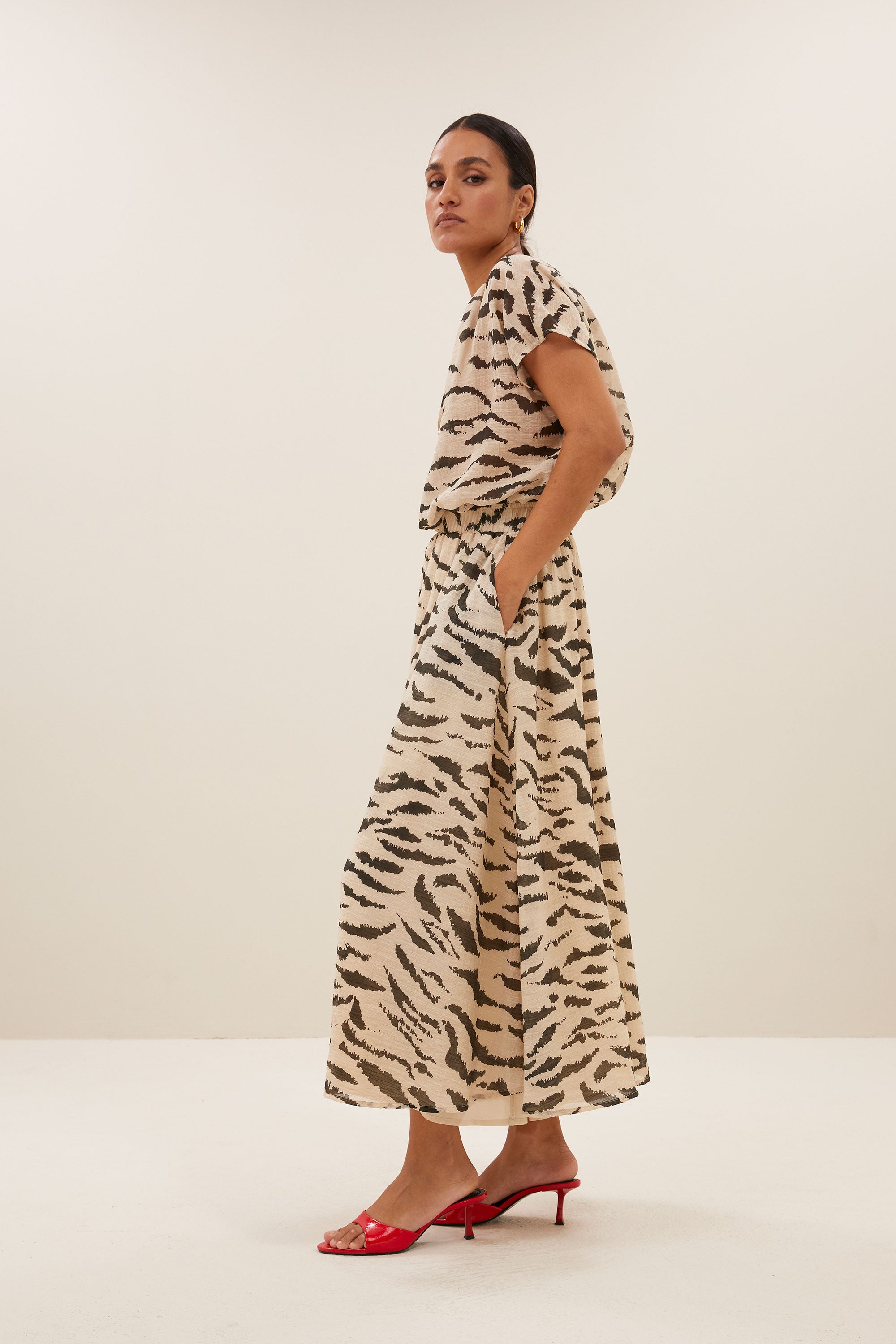 juta zebra skirt | sand zebra print