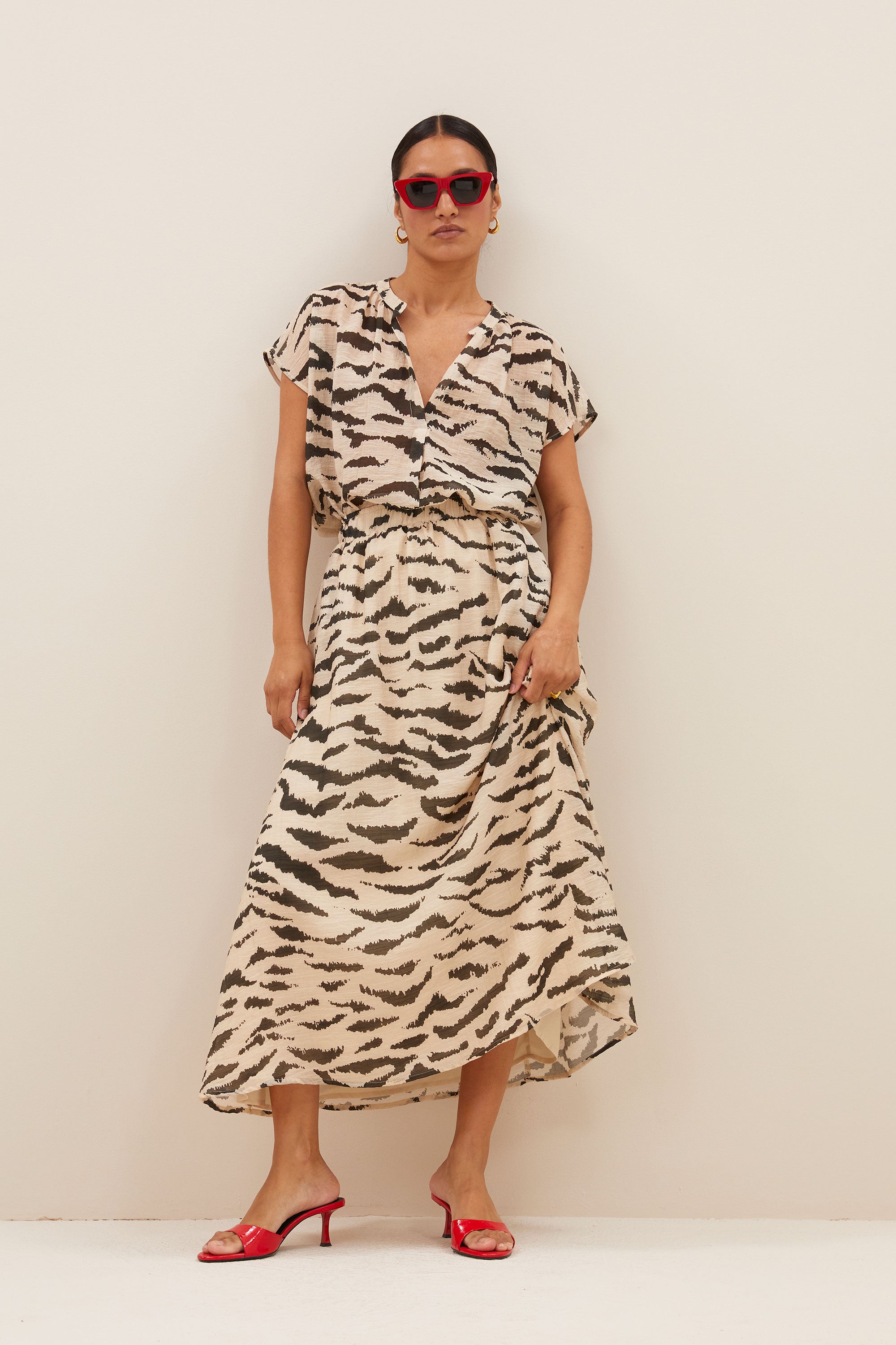 juta zebra skirt | sand zebra print