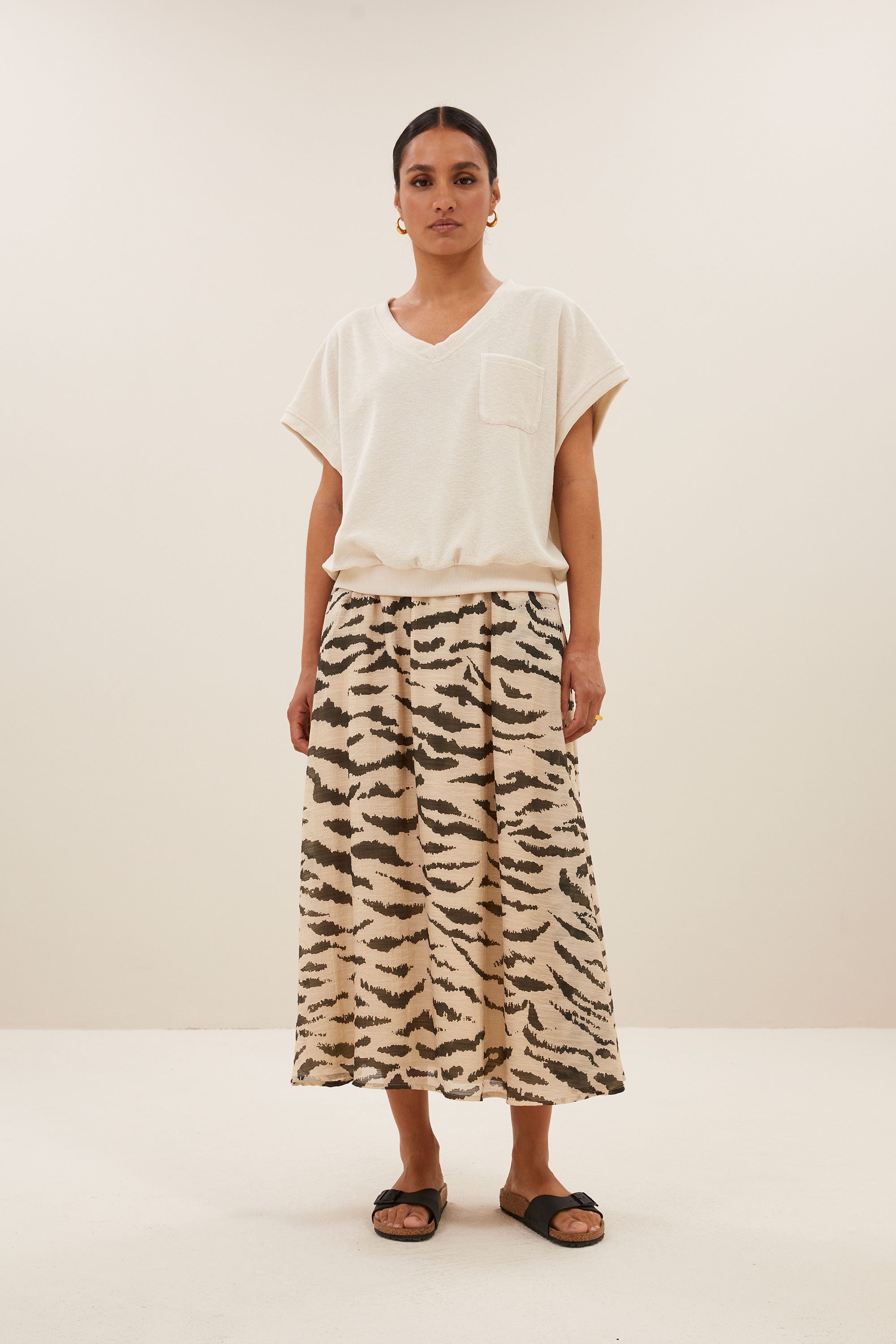 juta zebra skirt | sand zebra print