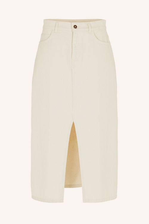 elba twill skirt | raw white