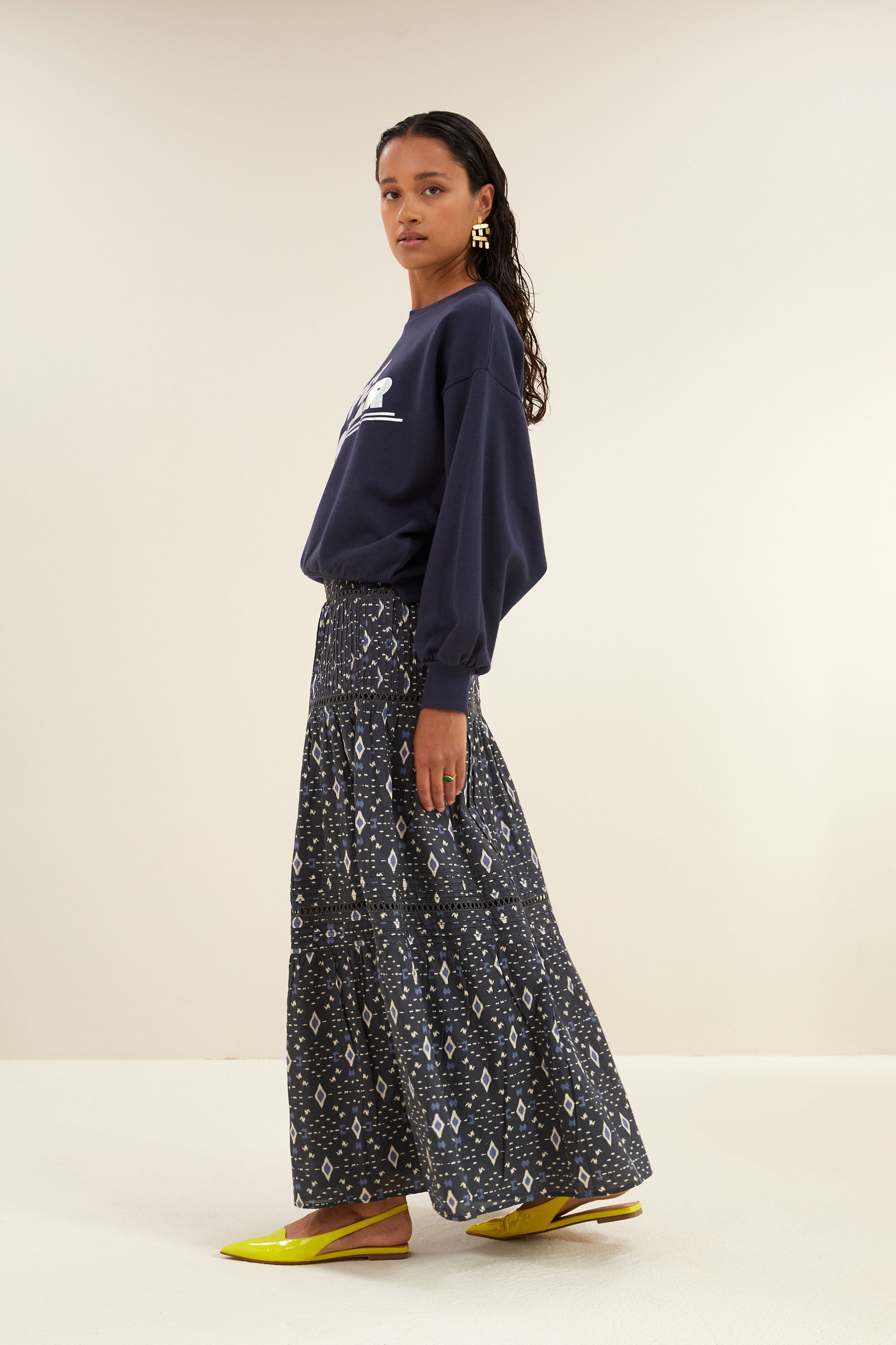 xena midnight ikat skirt | midnight ikat