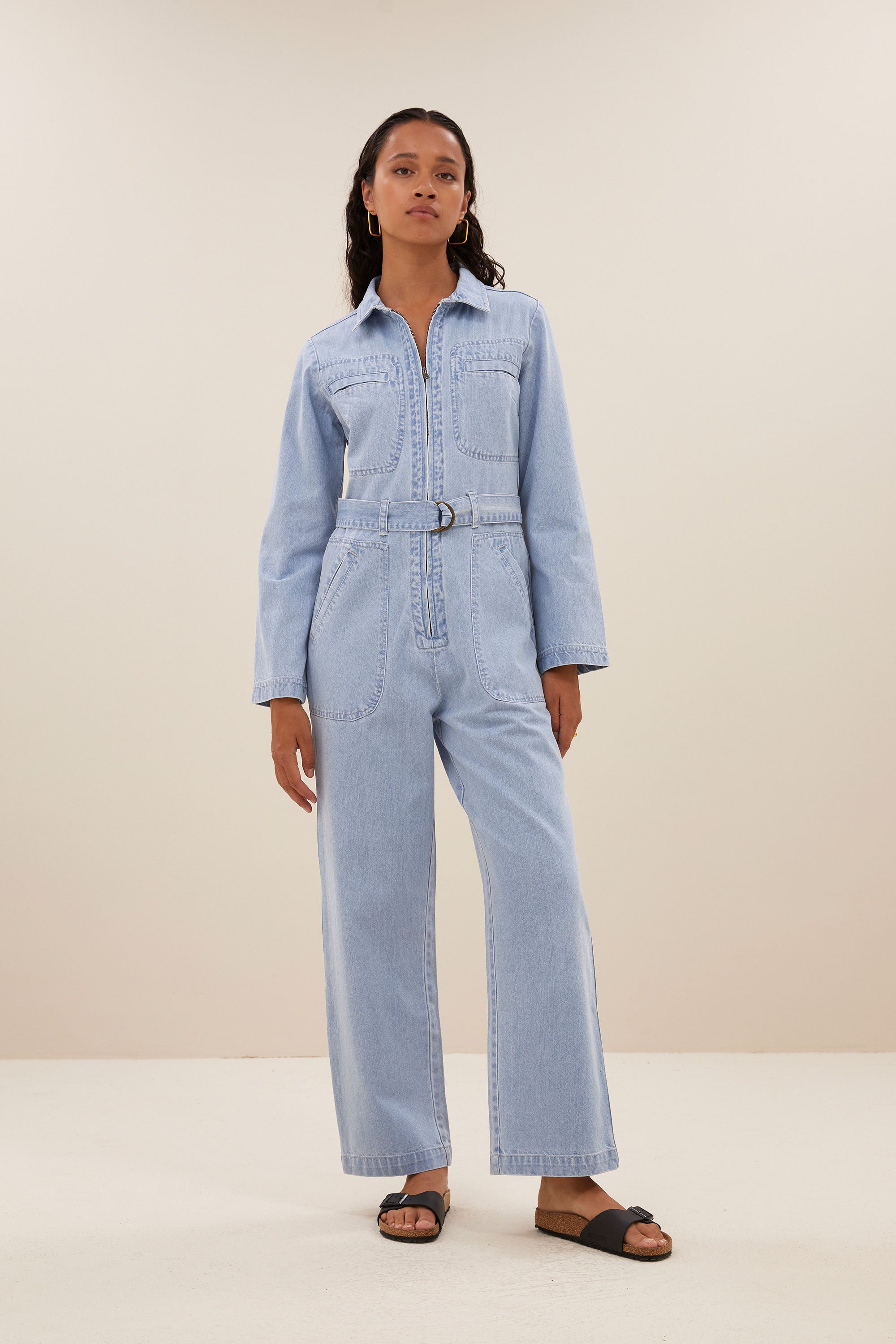 louise denim suit | light denim