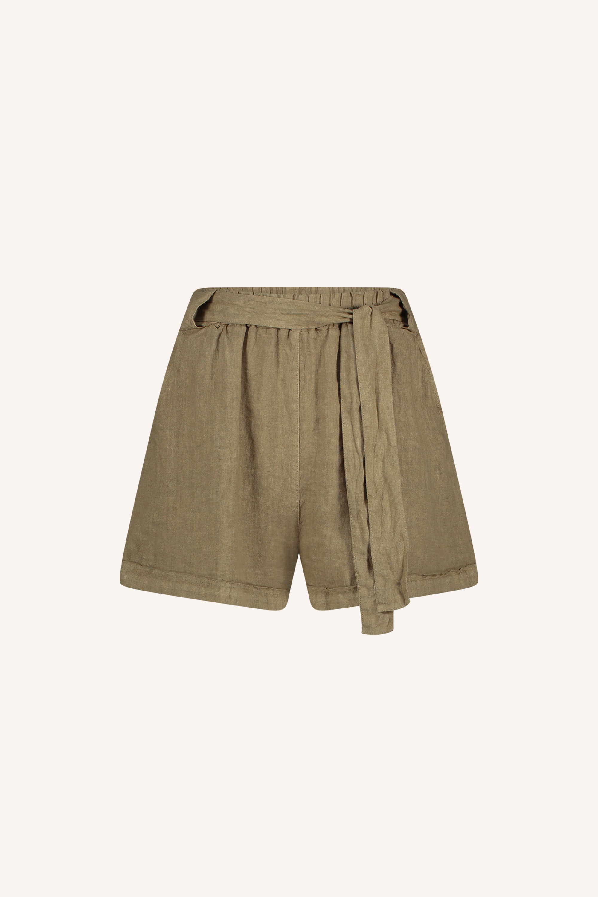 june linen shorts khaki packshot