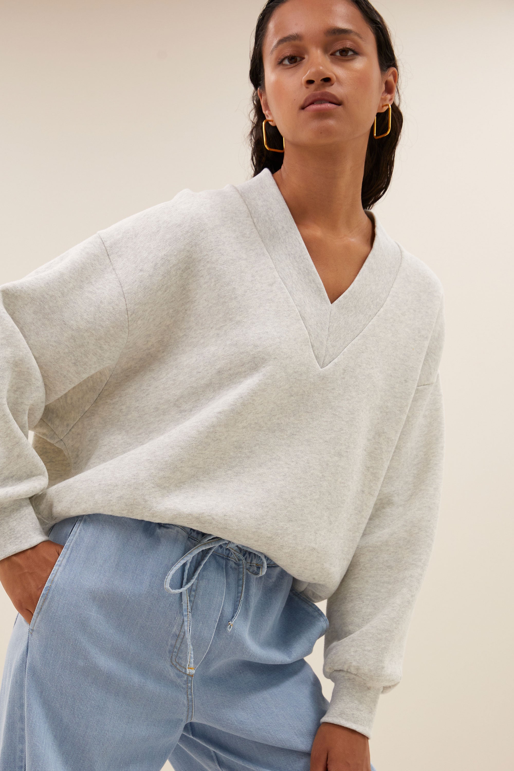 momo sweater | light grey melee