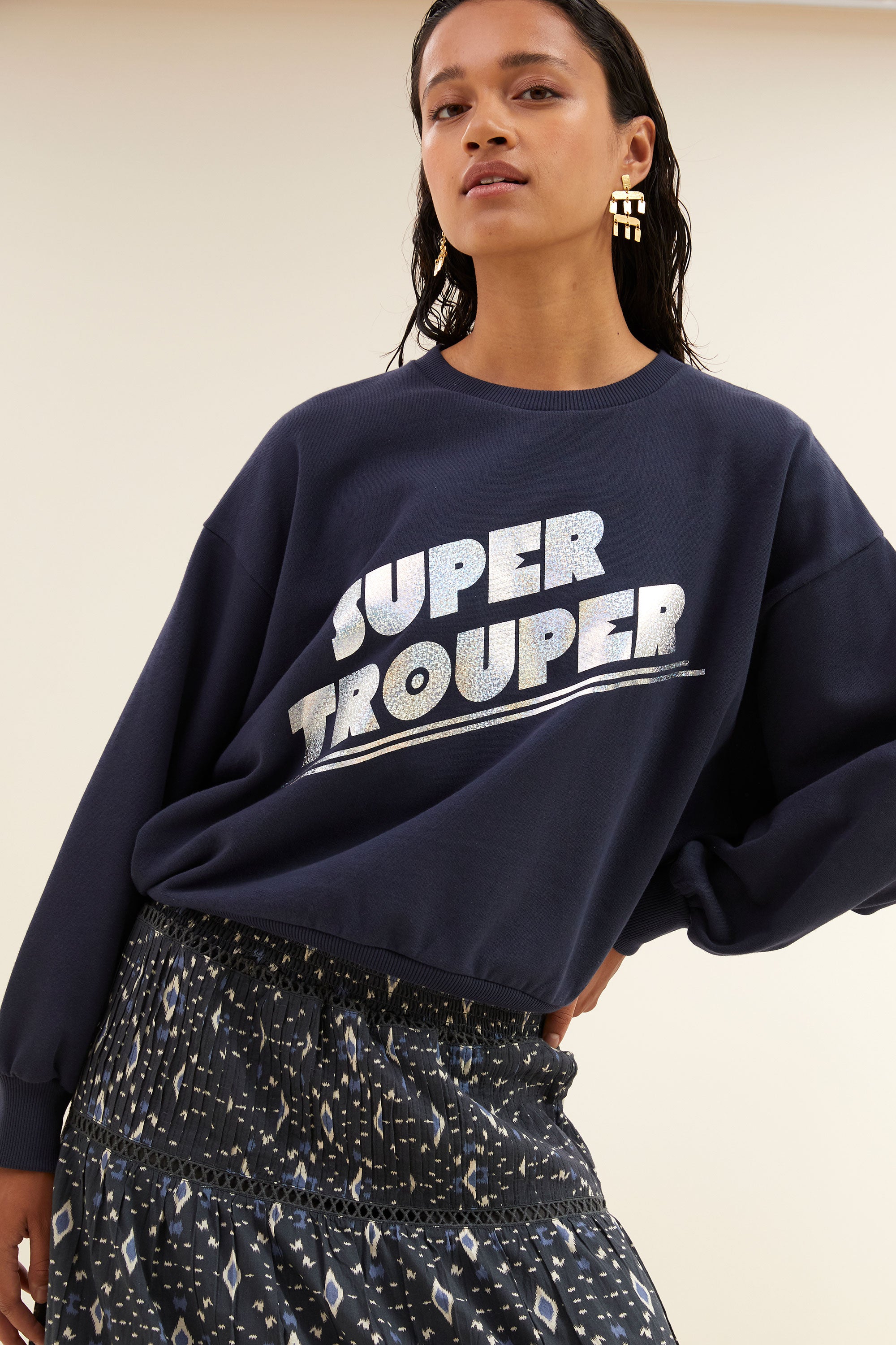 bibi super sweater | uniform blue