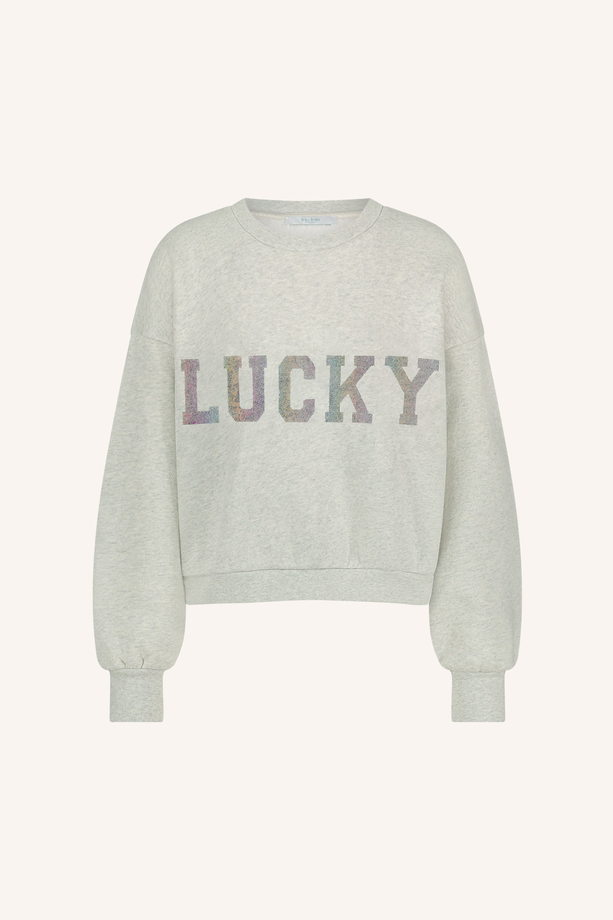 bibi lucky rainbow sweater | light grey melee