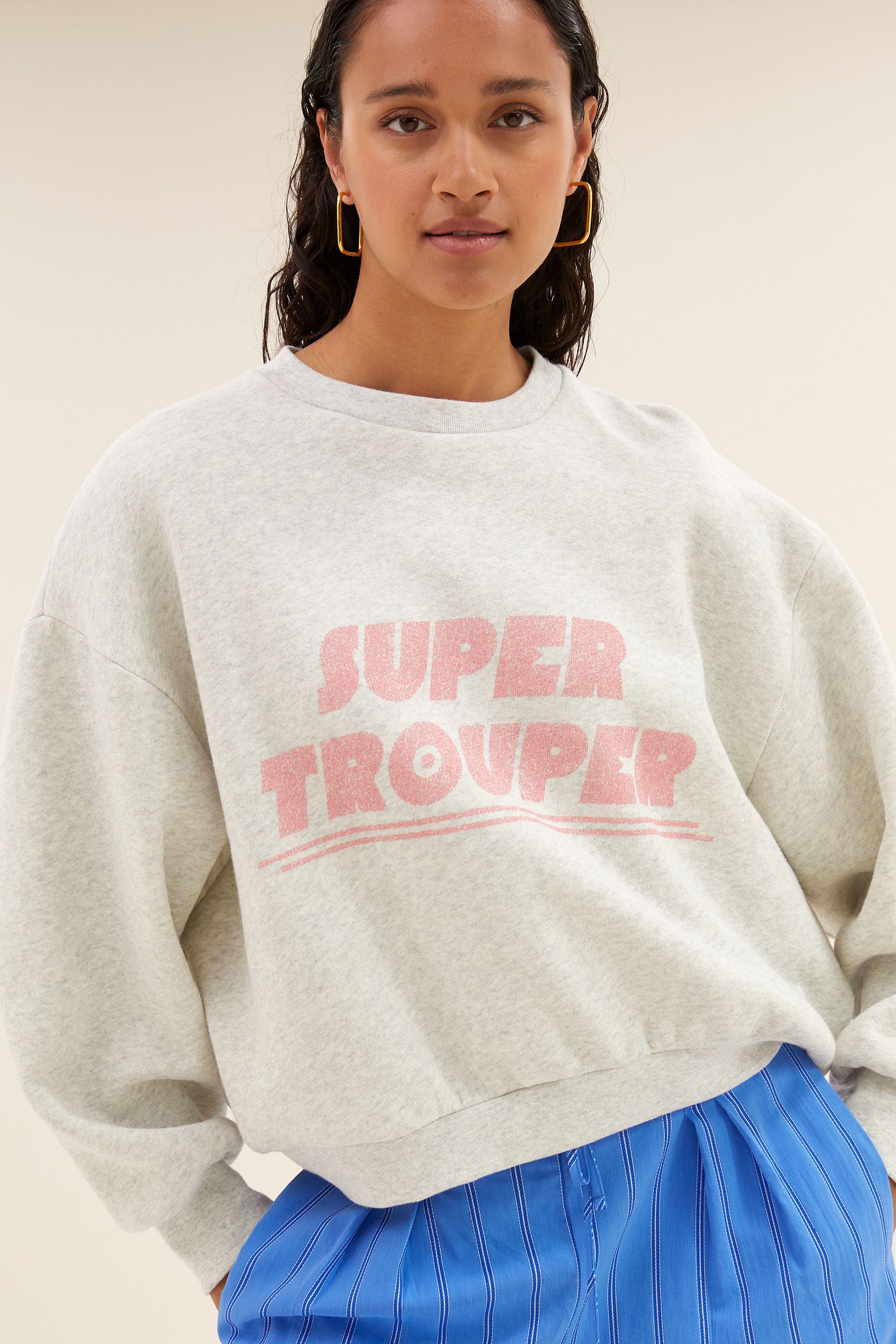 bibi trouper sweater | light grey melee