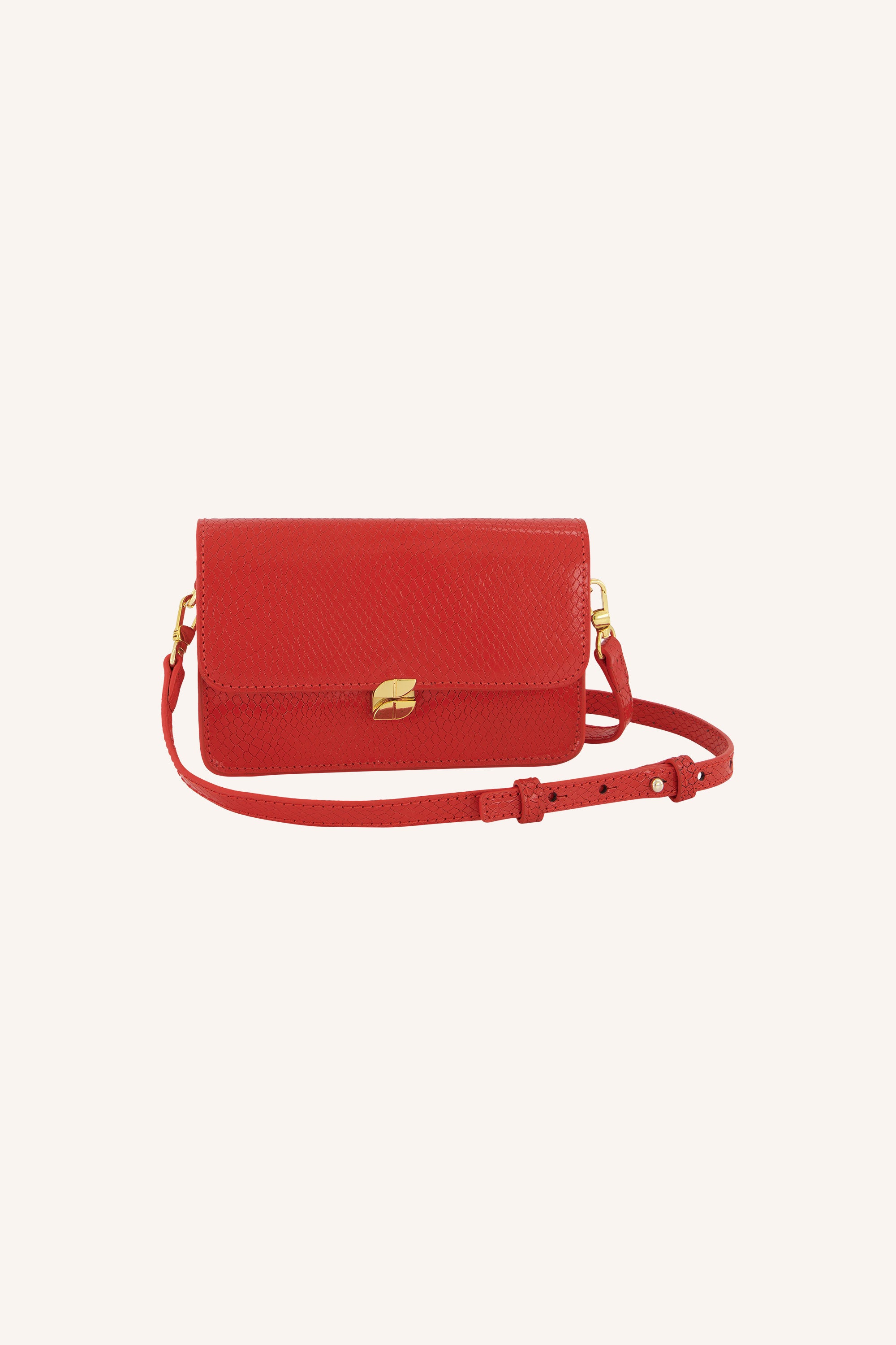 loua snake bag | poppy red