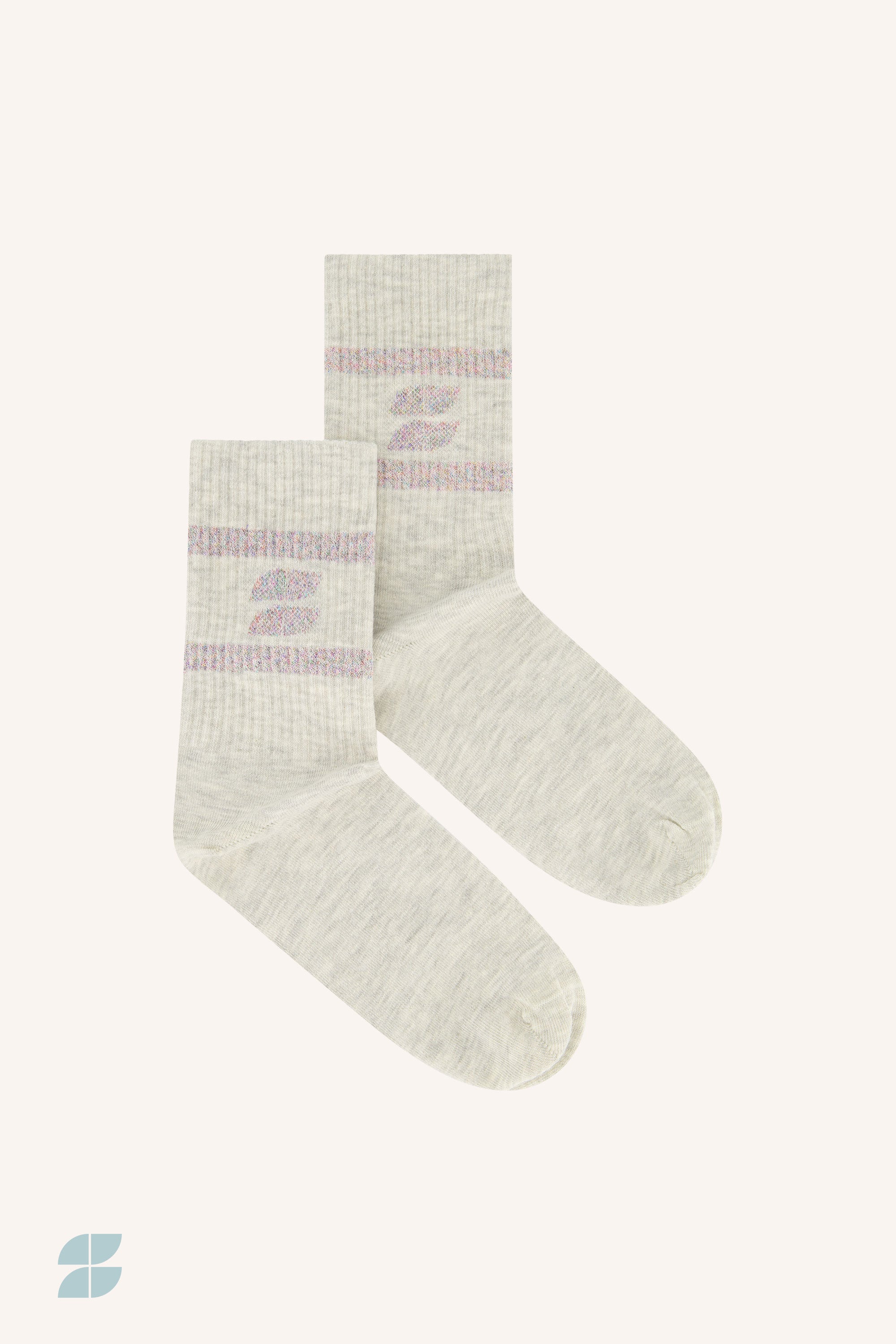 logo sparkle socks | light grey melee lifestyle image