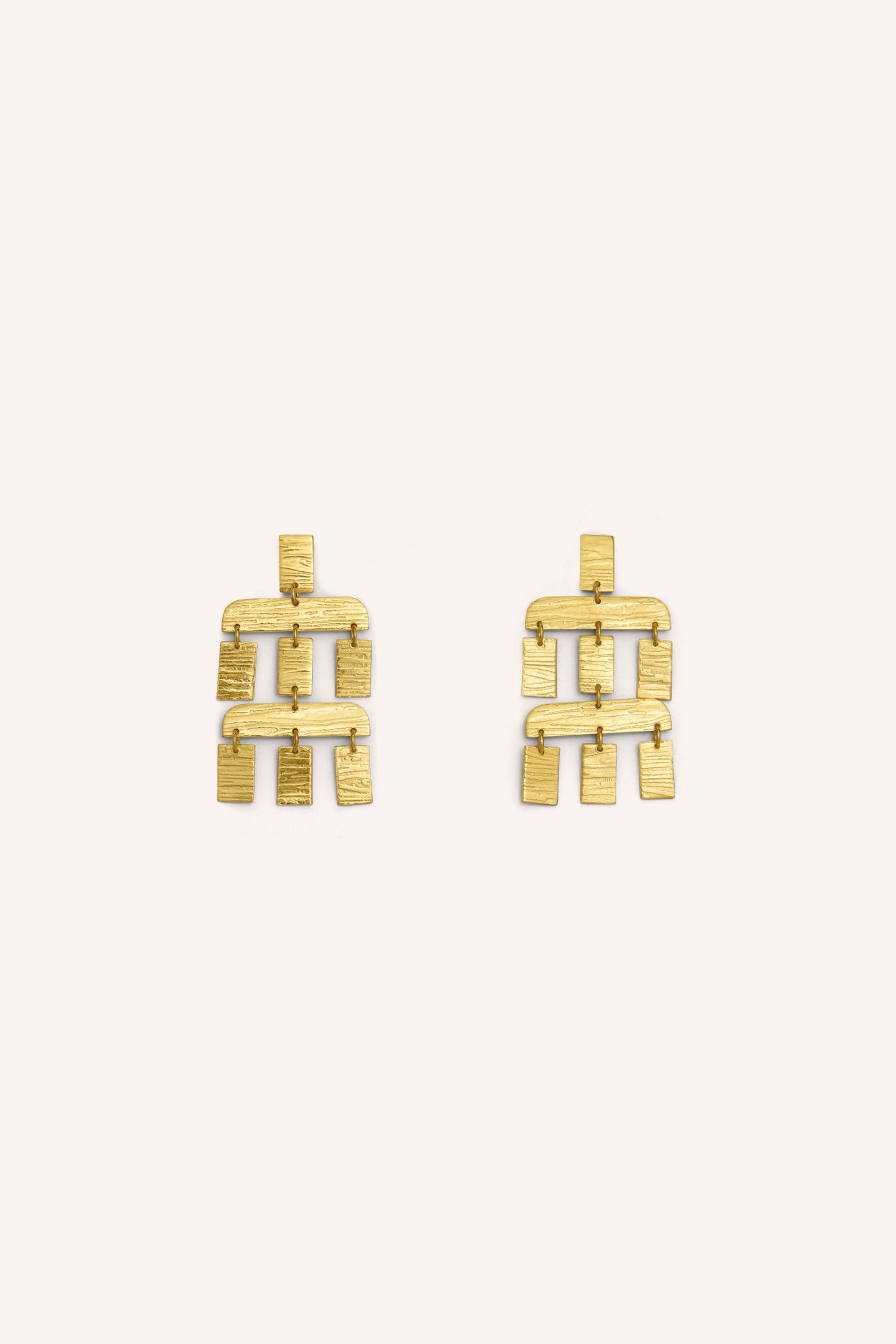 puck double earring | gold