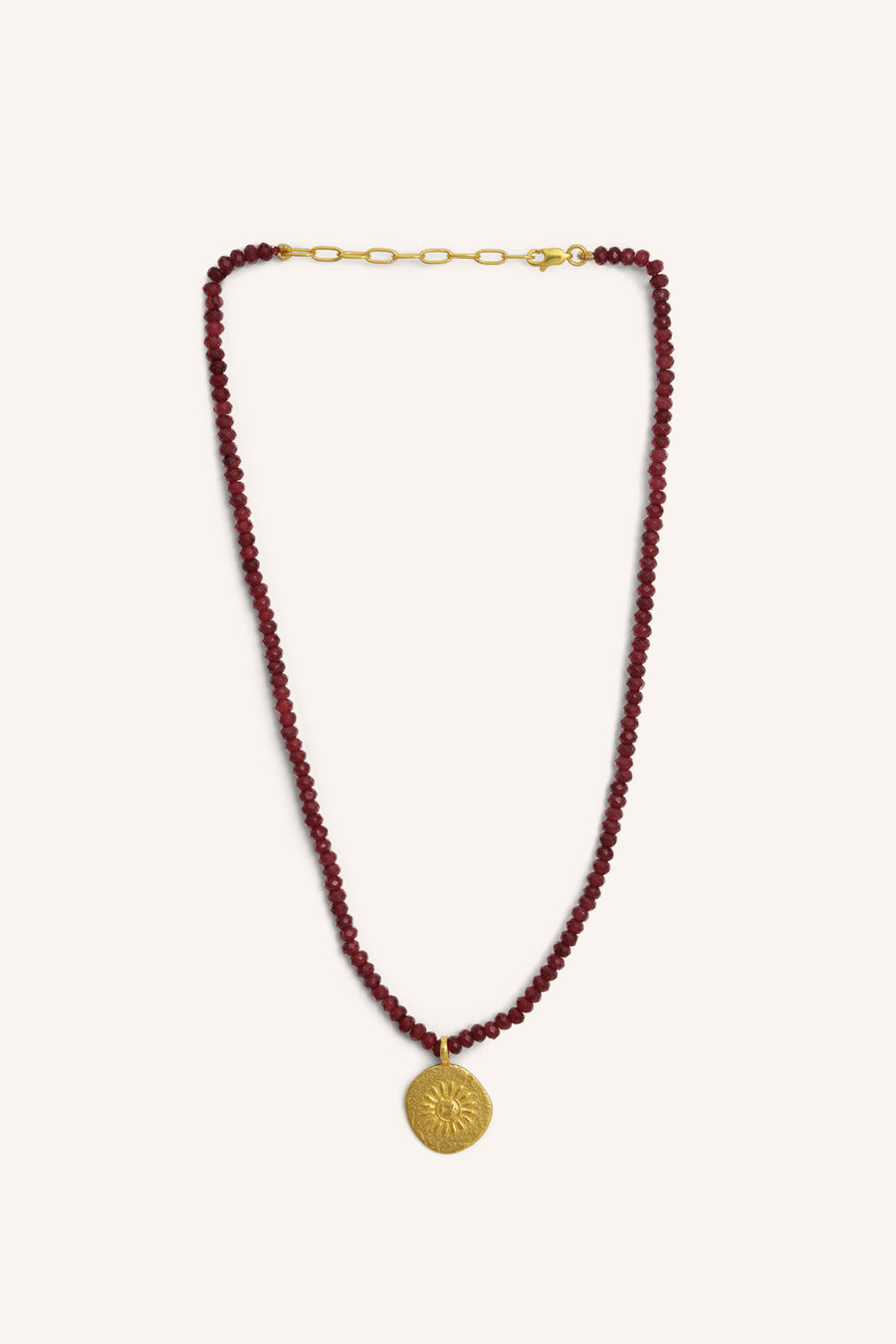 jules-necklace-ruby-gold plated-all-time classic-all time classic-by-bar-sfeerbeeld