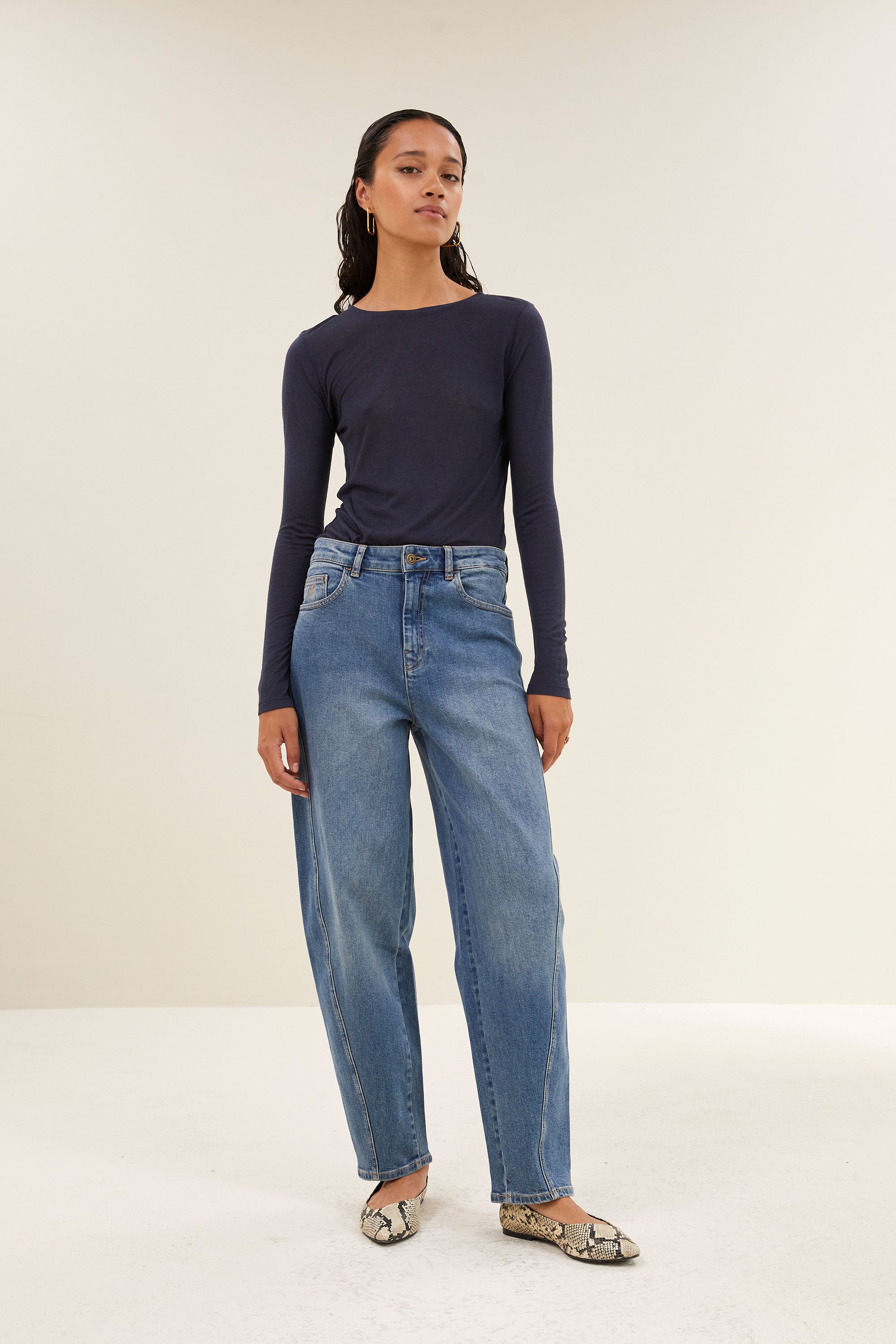 basic ls wool top | midnight