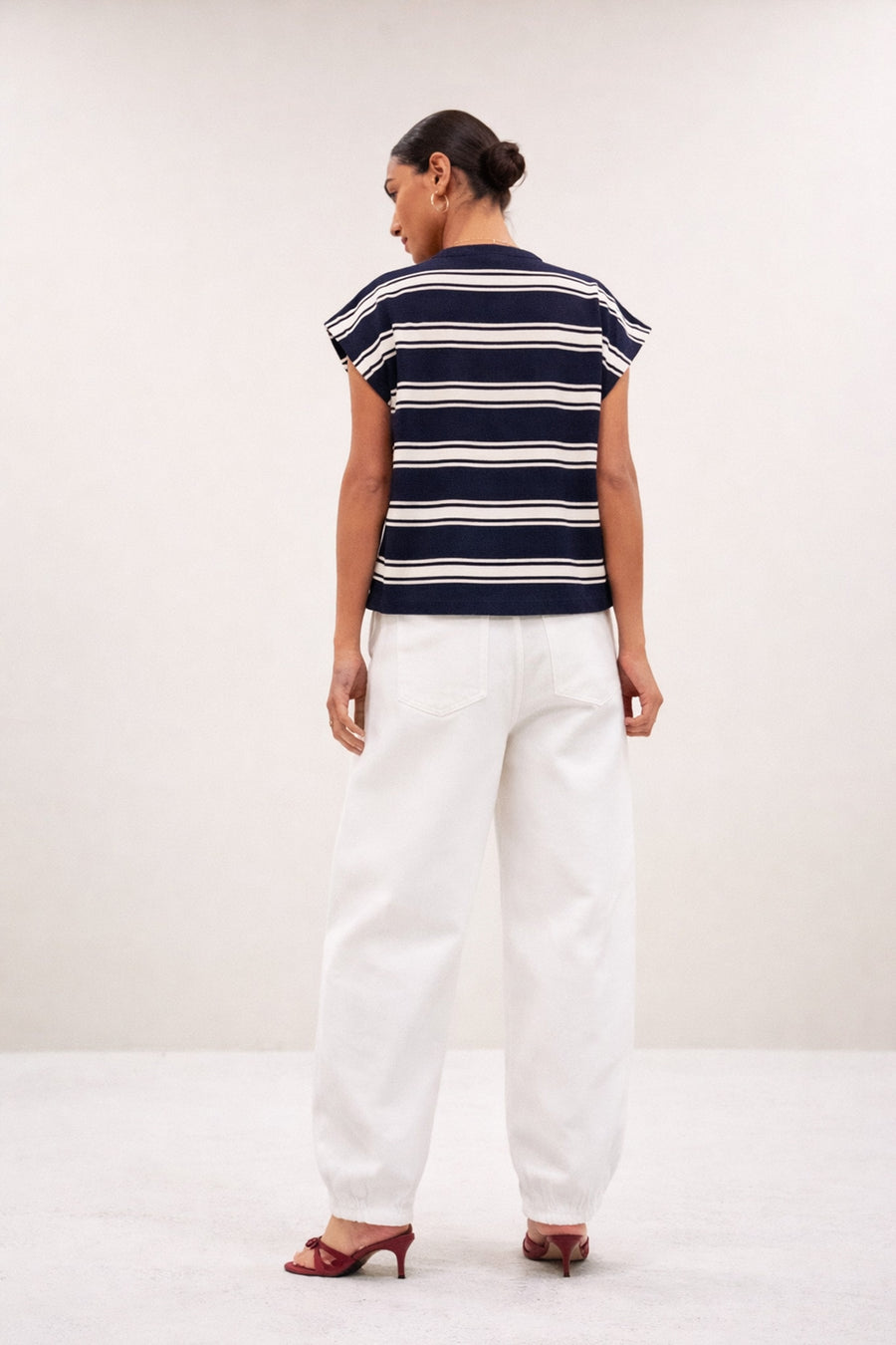 mason stripe top | grain navy stripe