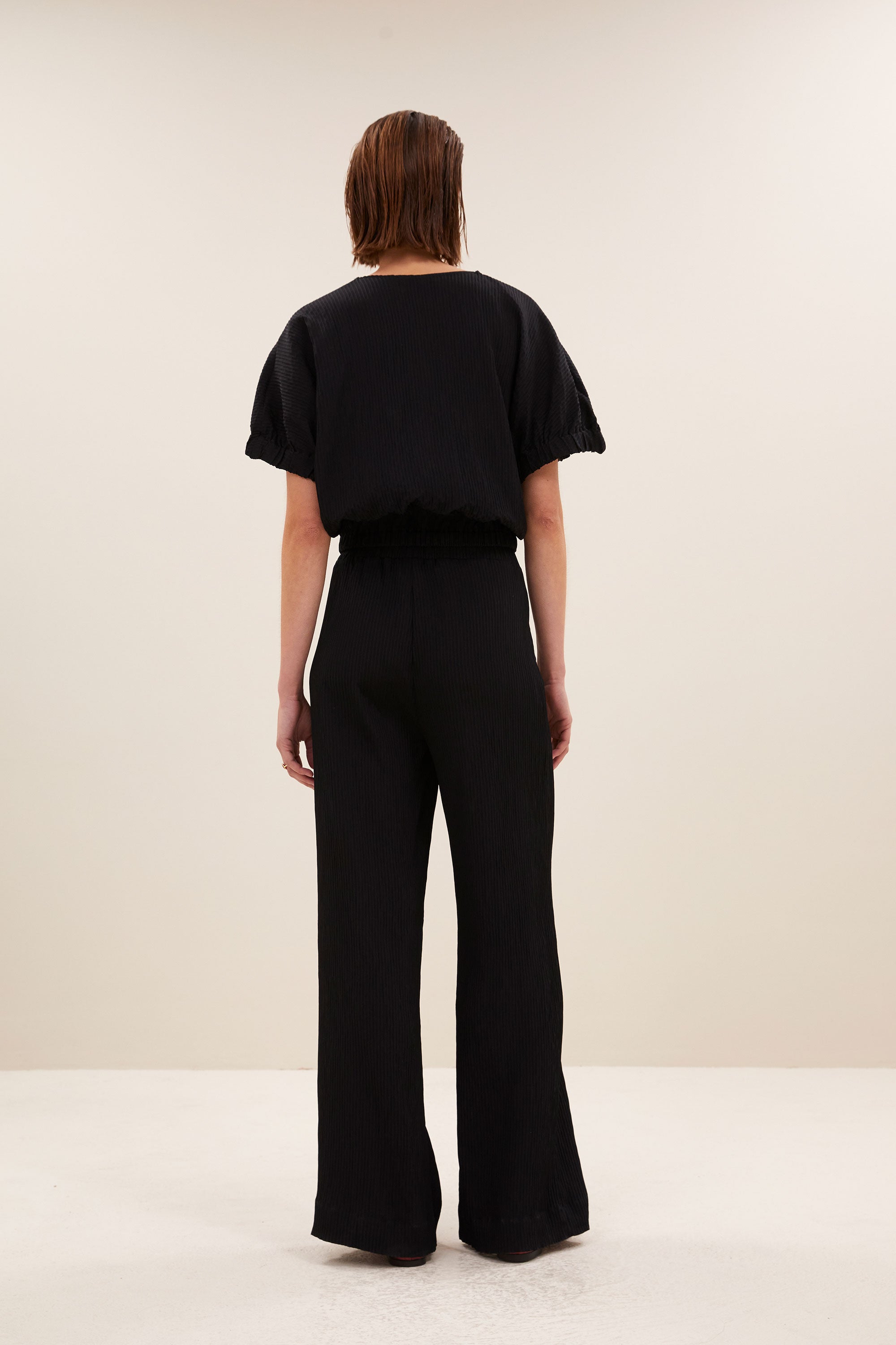 mabel structure stripe blouse | jet black