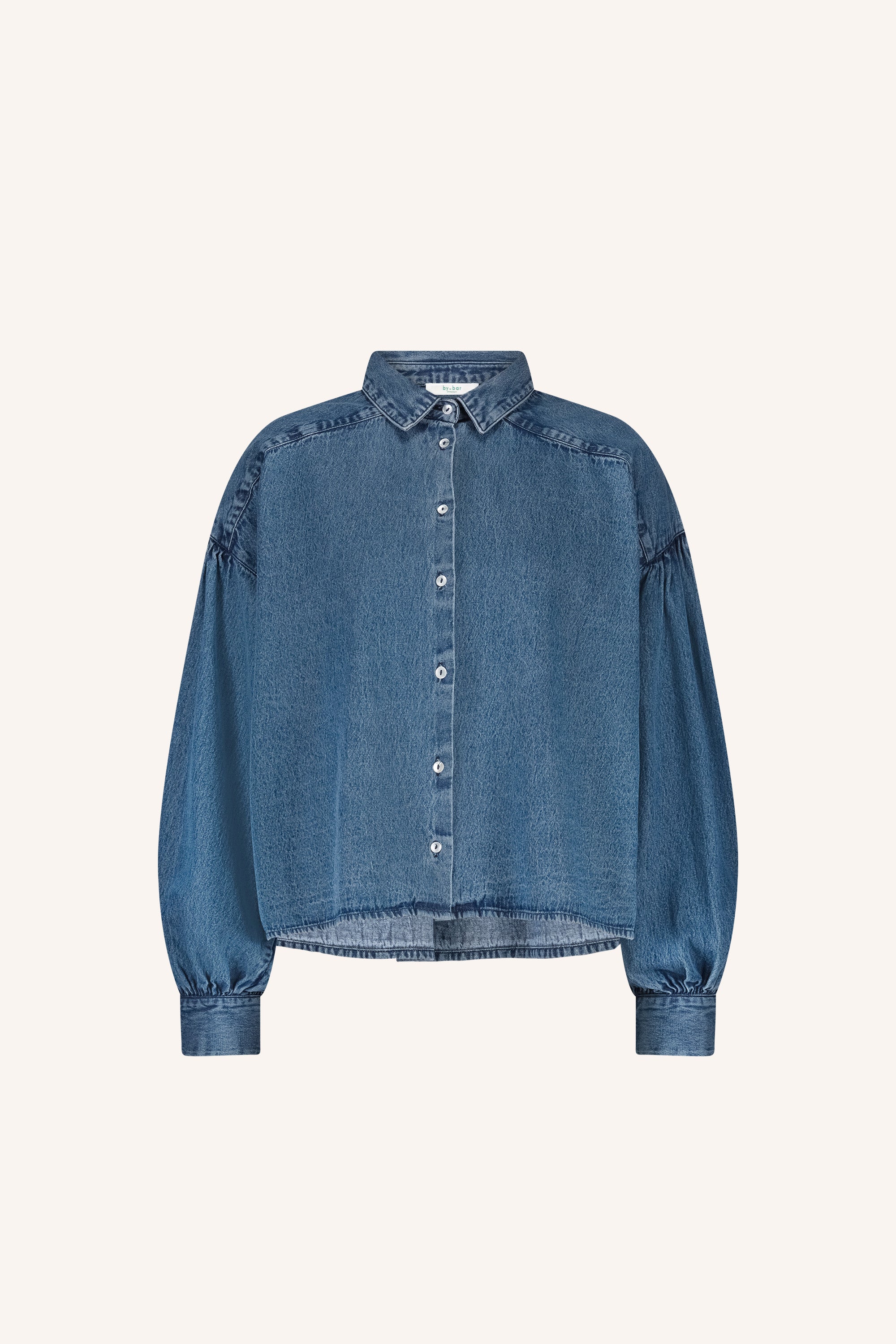 sarah short denim blouse | medium denim