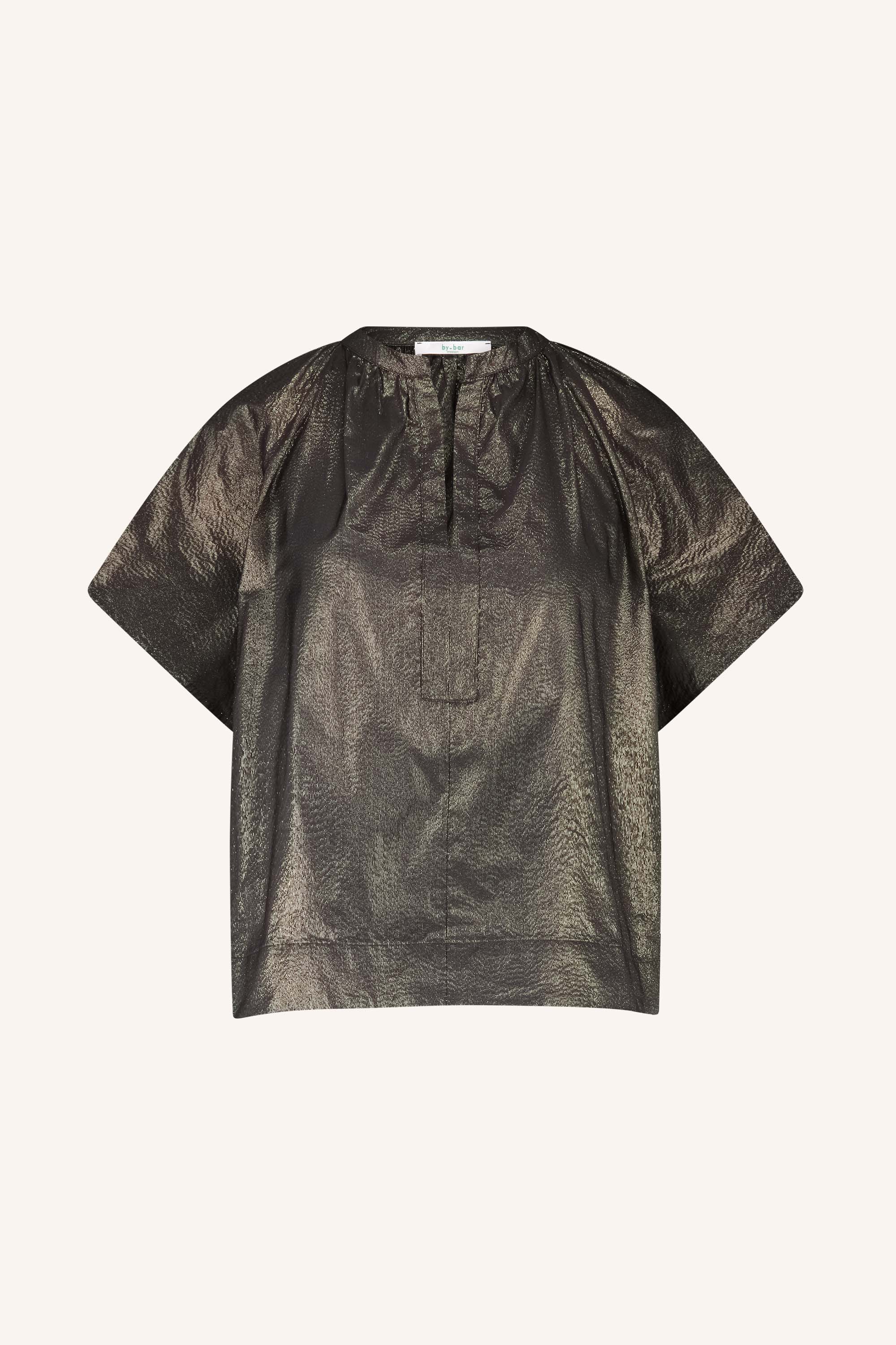vina metallic blouse | gold