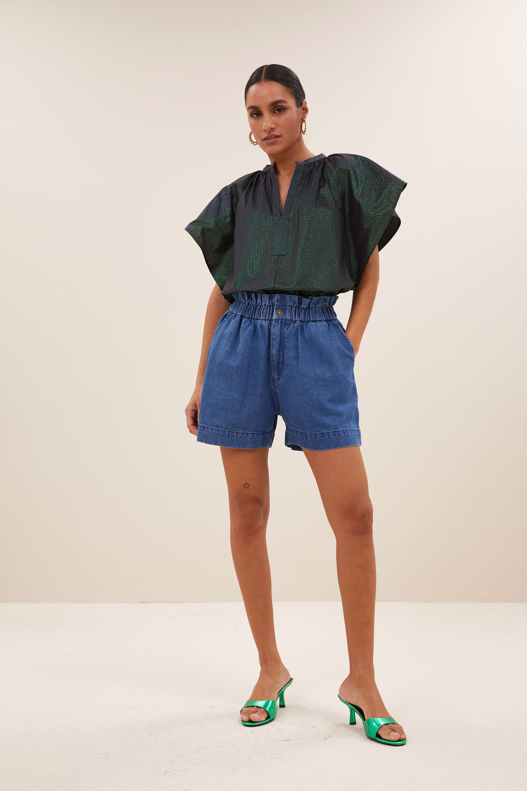 vina electric blouse | electric green