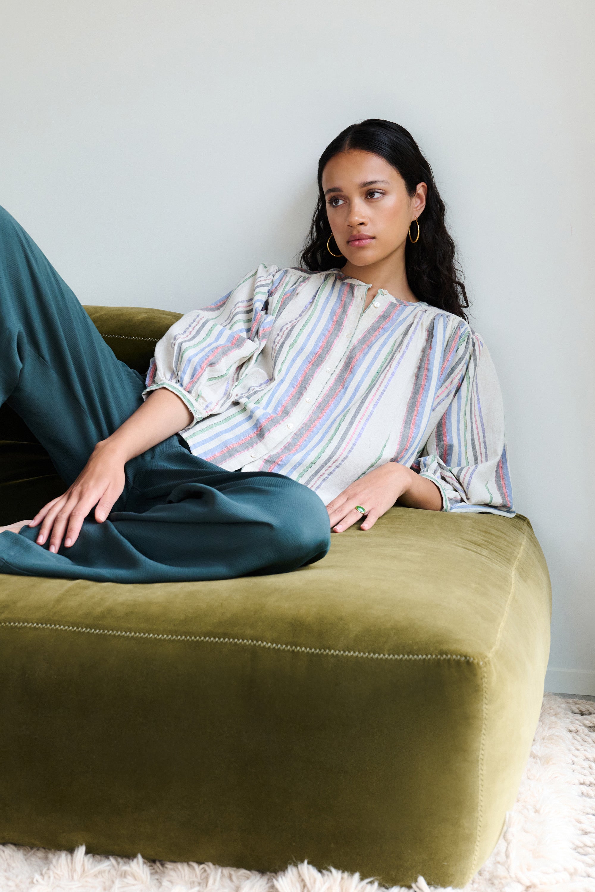 becky colored lurex blouse | colored lurex stripe