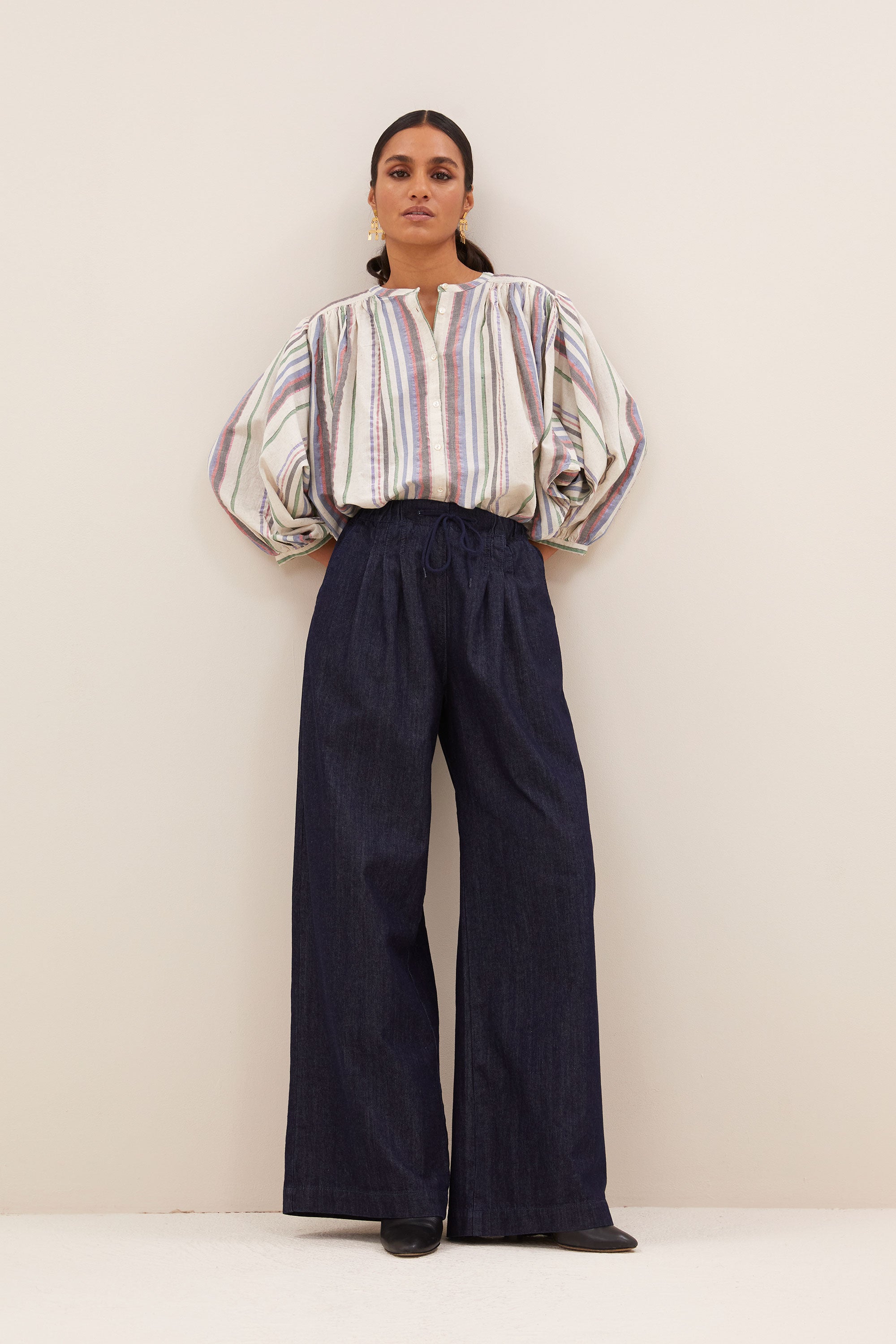 becky colored lurex blouse | colored lurex stripe