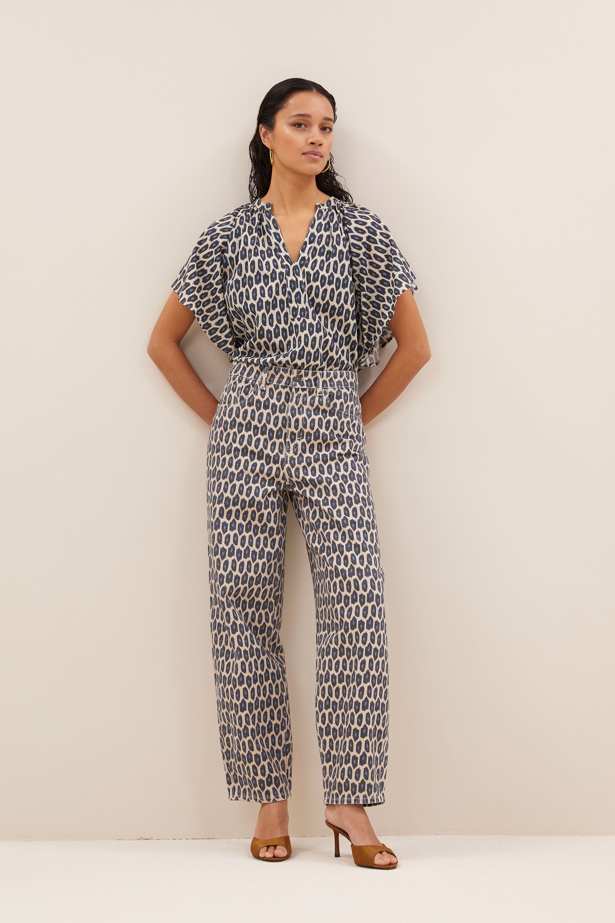 vina paris cheetah blouse | paris cheetah