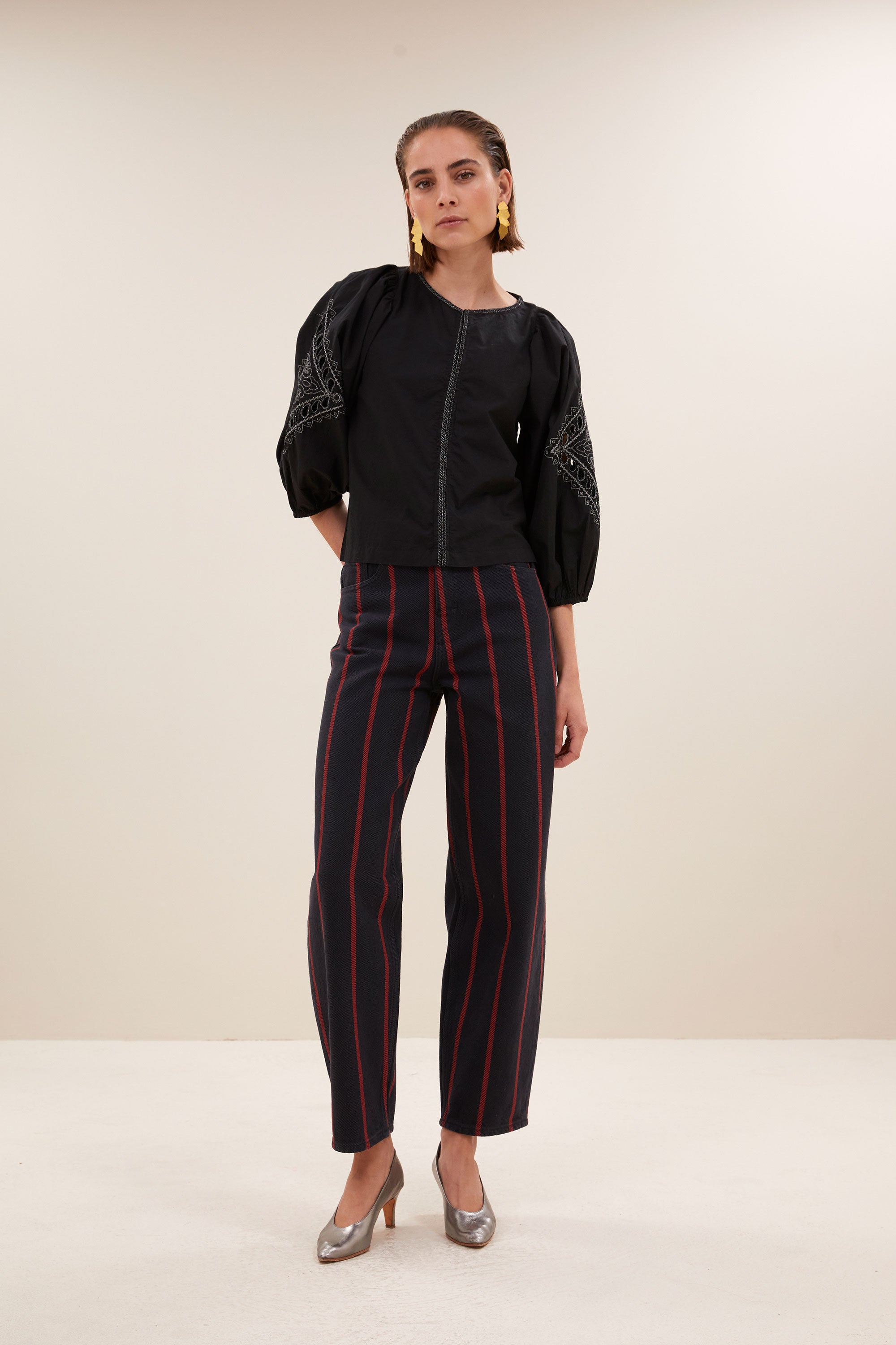 rae festive blouse | jet black