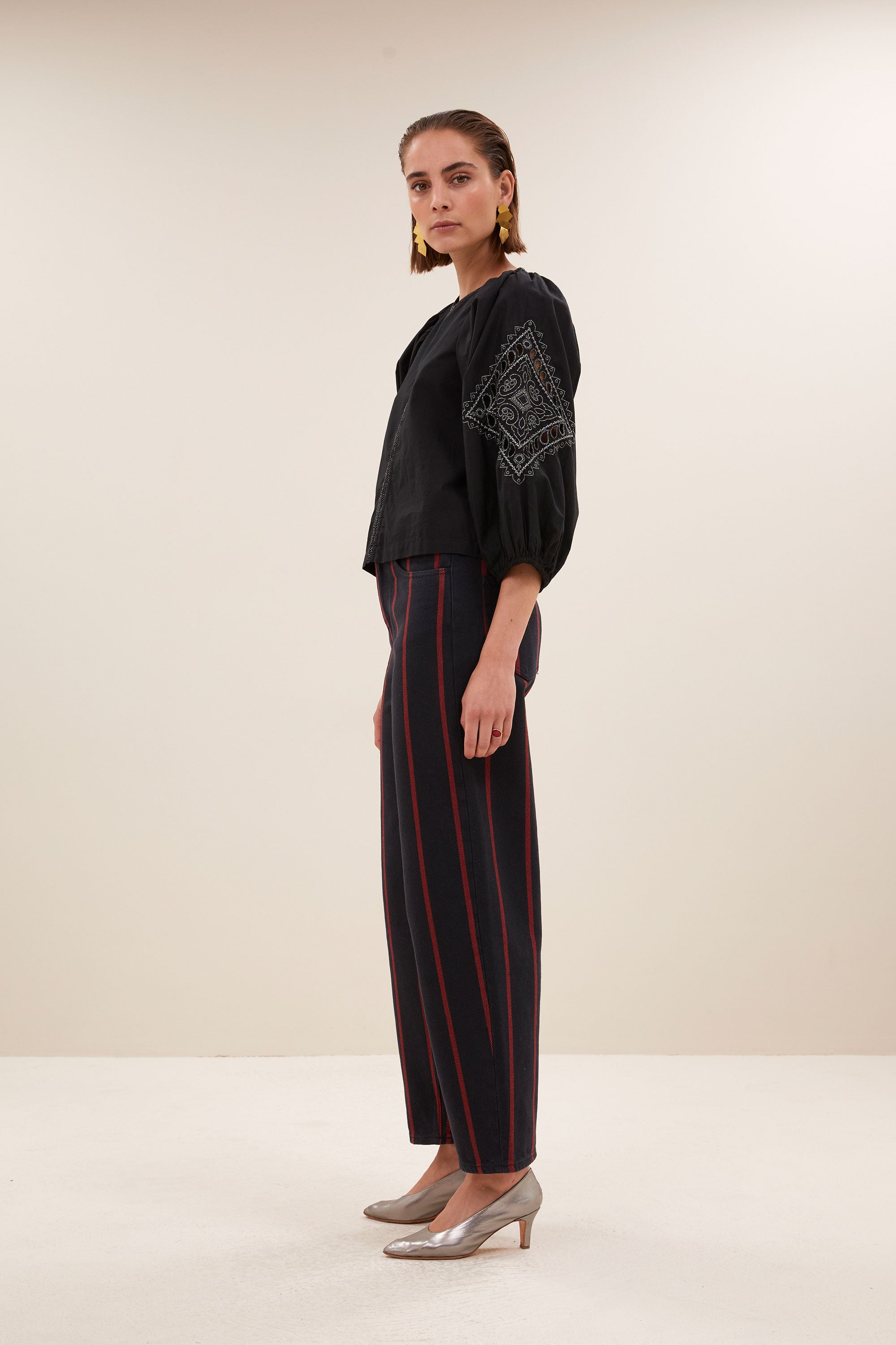 rae festive blouse | jet black