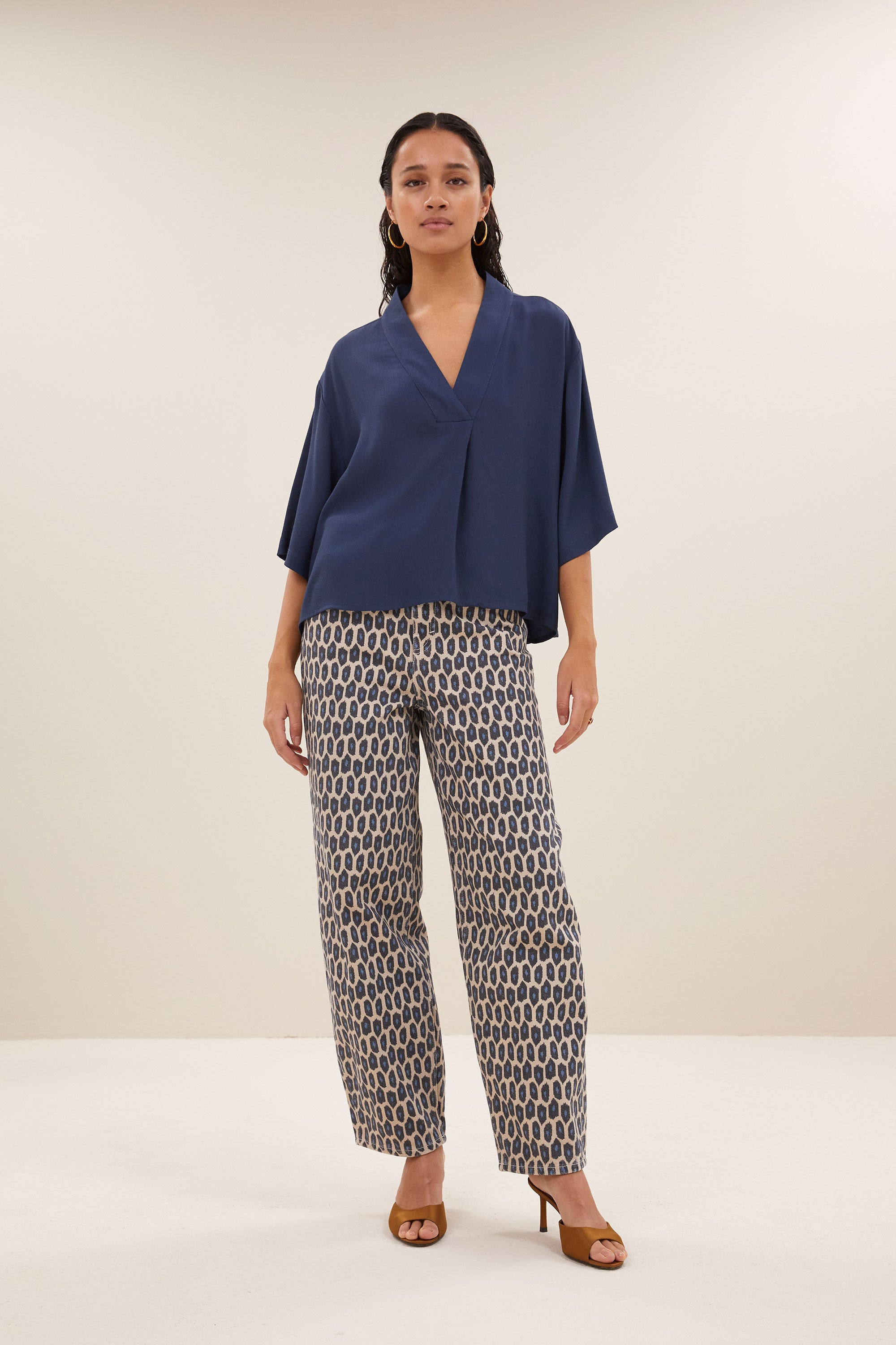 owen viscose blouse | winter blue