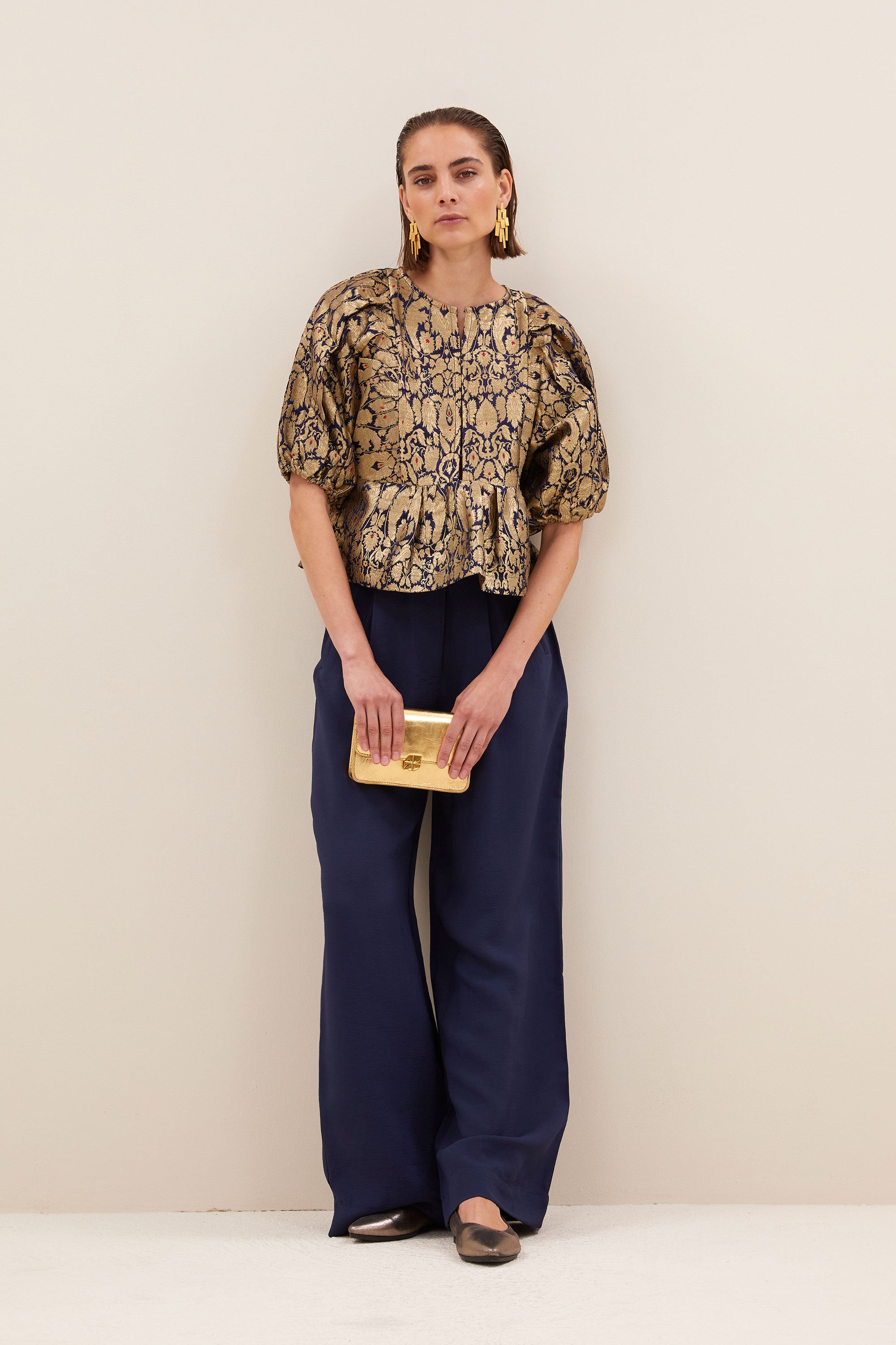 avelon festive blouse | gold