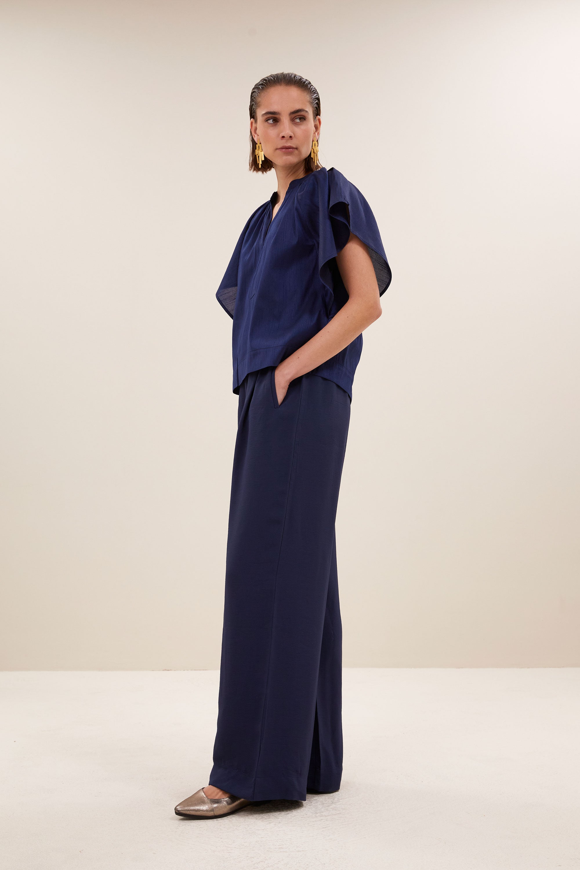 vina festive blouse | evening blue