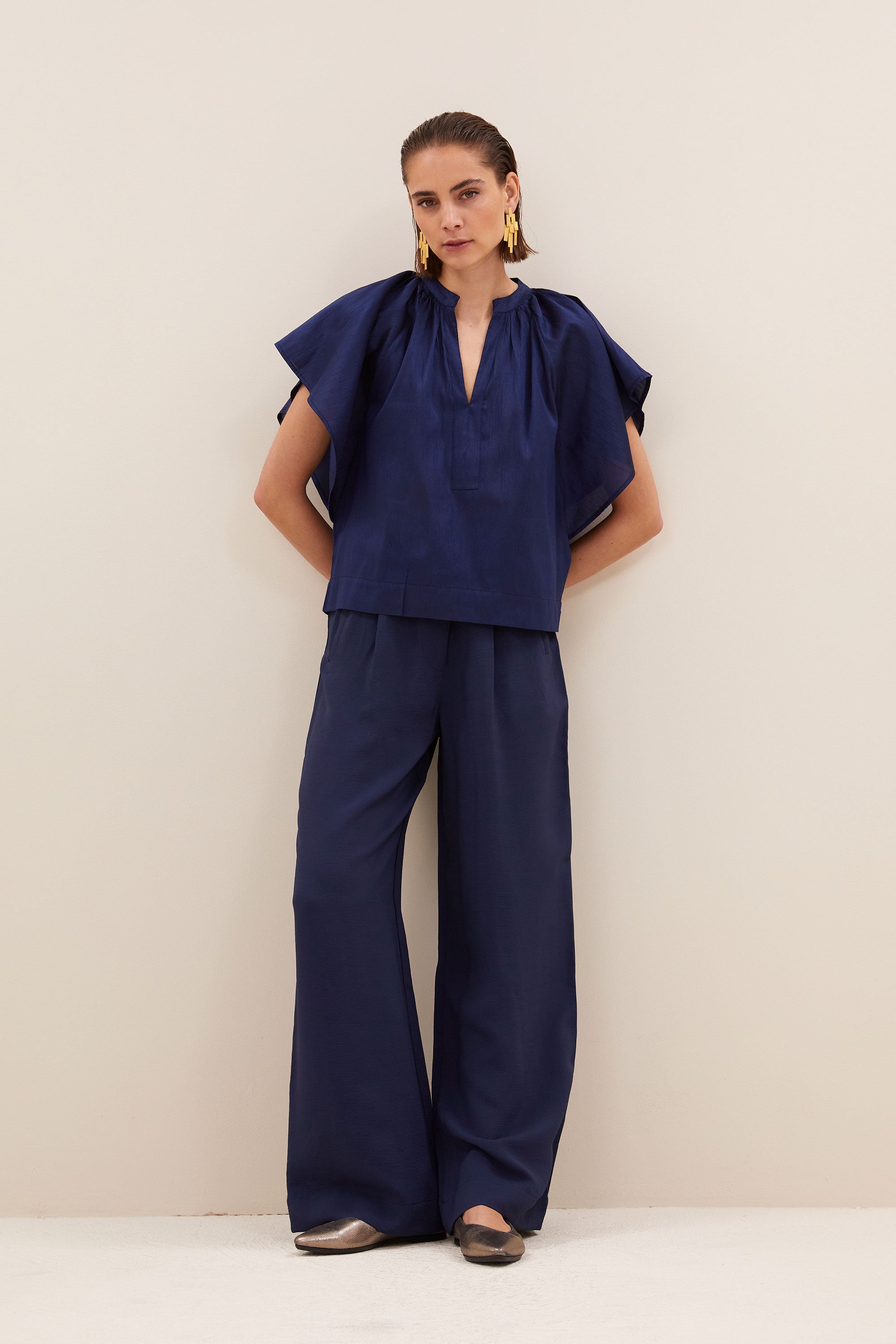 vina festive blouse | evening blue