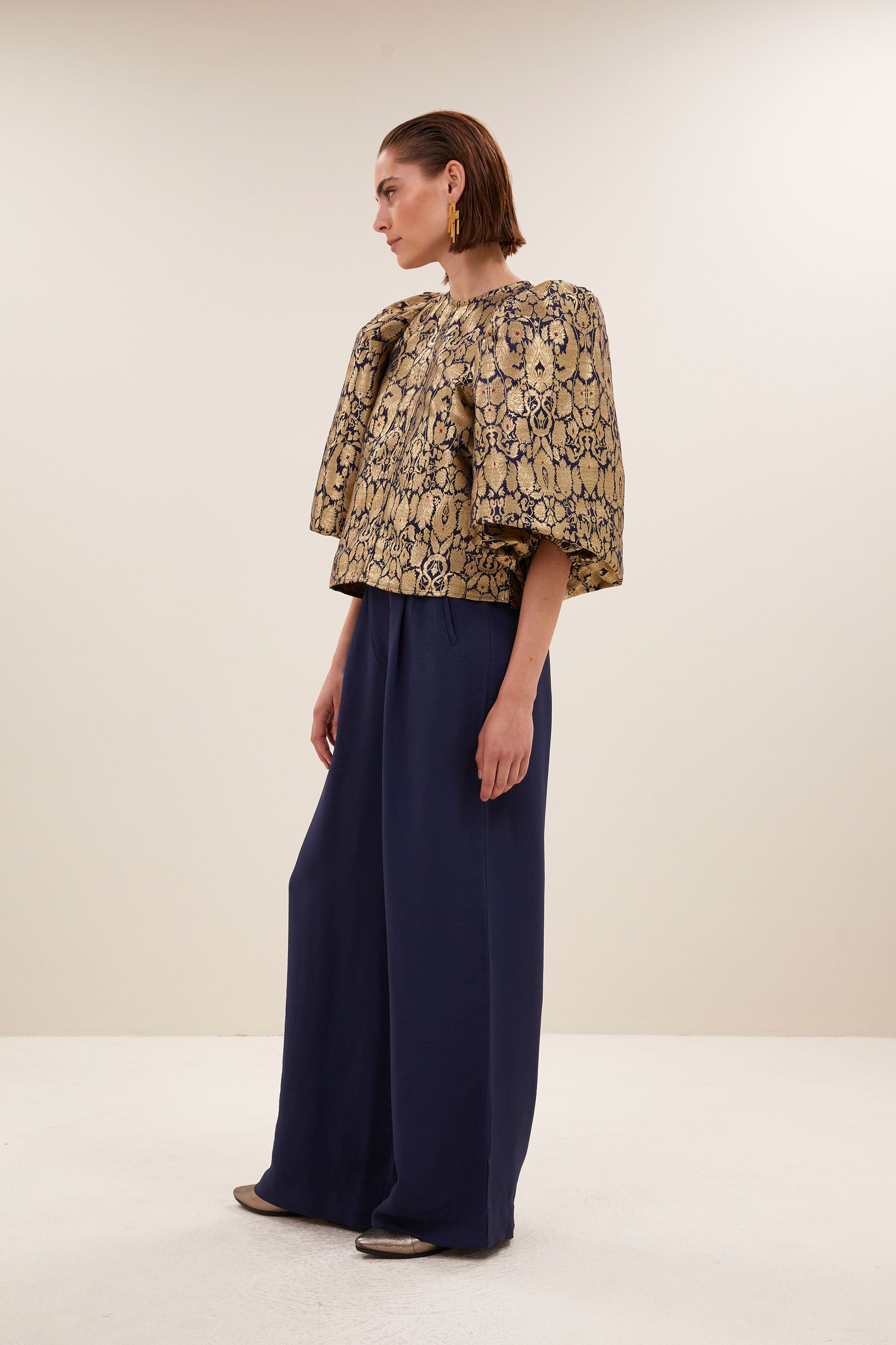 zasu festive blouse | gold