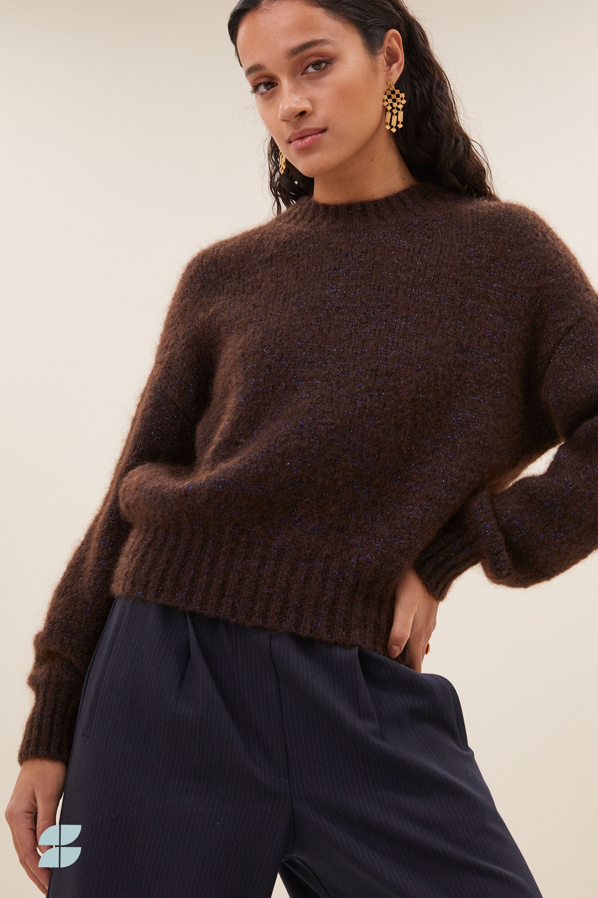 sonny sparkle pullover | dark brown