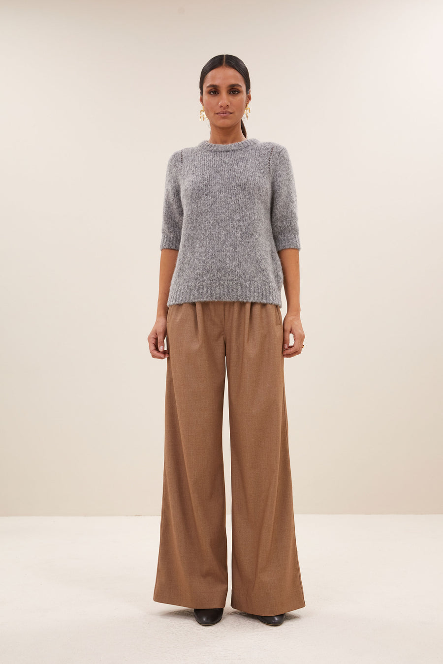 lova bulky pullover - grey melee, all-time classic, aansluitende fit, wolblend - by-bar - aanvullende foto