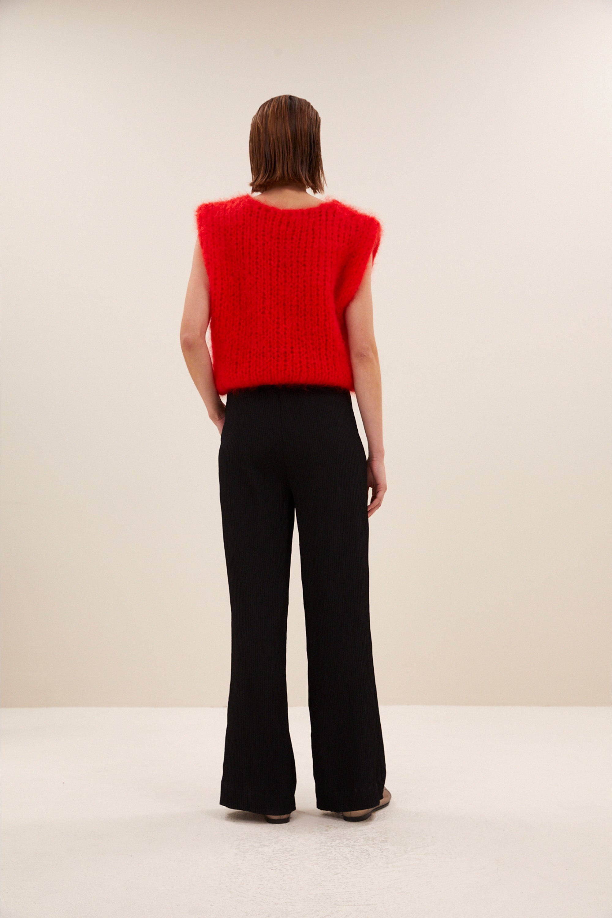 benji structure stripe pants | jet black