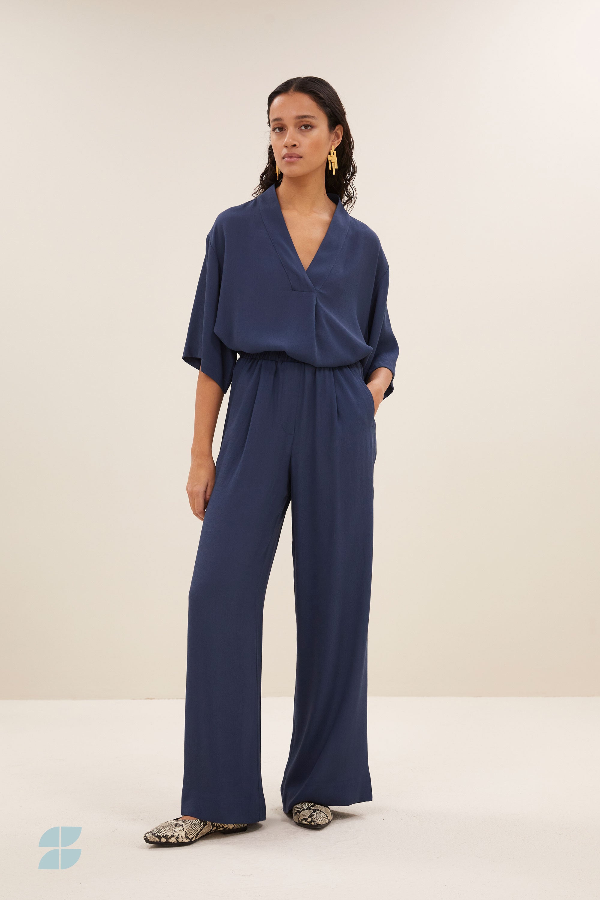 benji viscose pants | winter blue