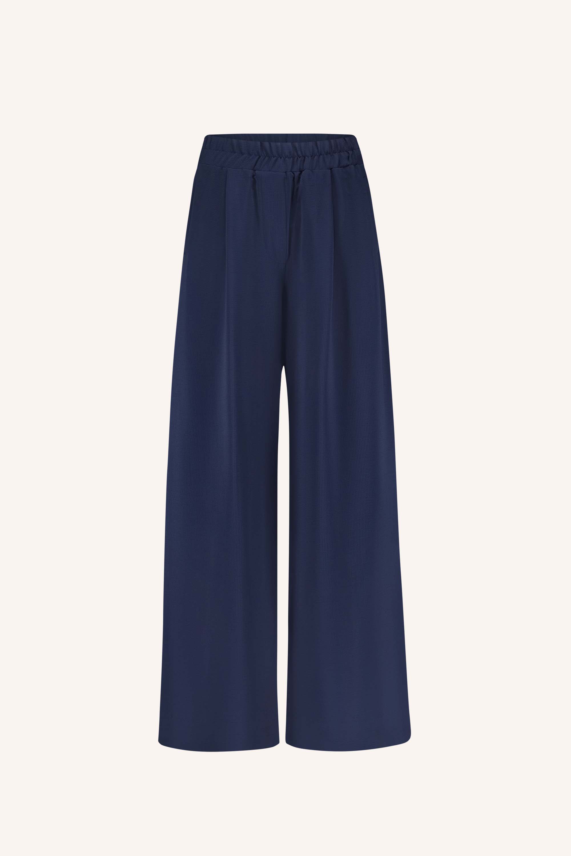 benji satin stripe pants | evening blue