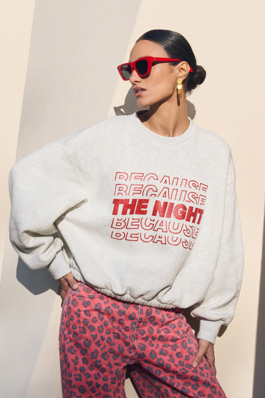 sweater - bodil nights sweater - light grey melee - by-bar