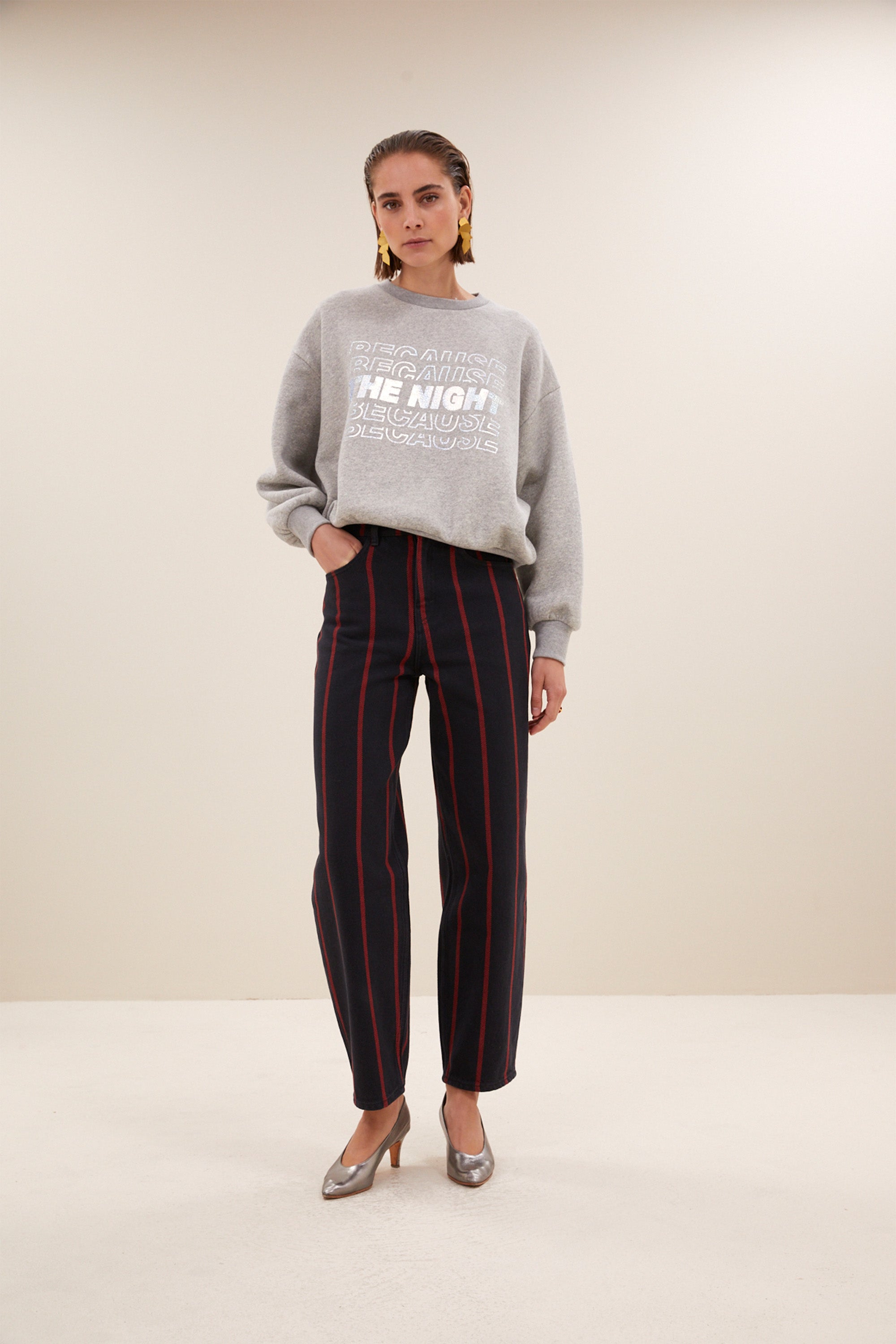 bibi nights melee sweater | grey melee