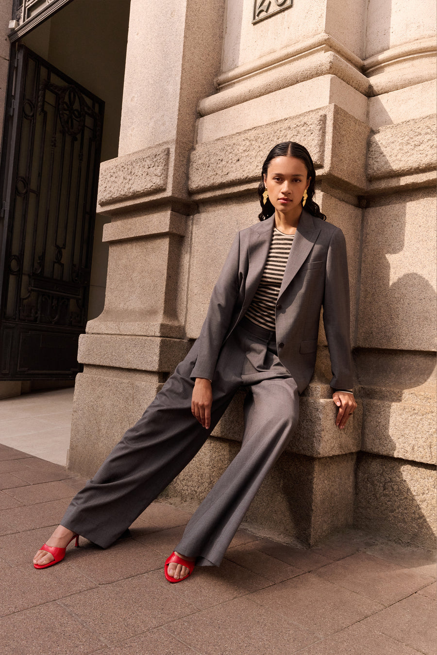 sef blazer - dark grey, casual fit, dubbele borstsluiting, binnenvoering - by-bar - sfeerbeeld