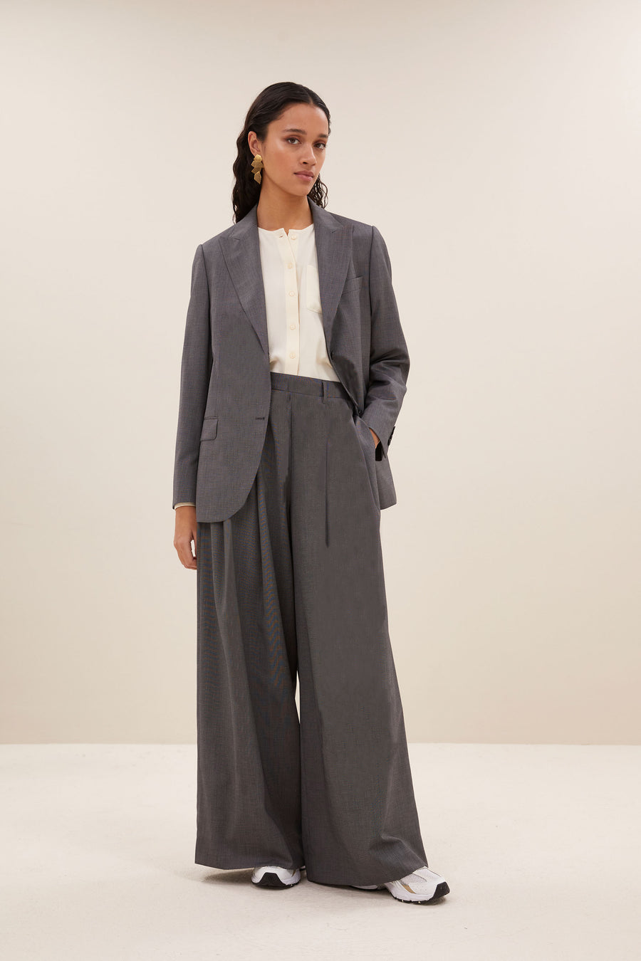 sef blazer - dark grey, casual fit, dubbele borstsluiting, binnenvoering - by-bar - vooraanzicht