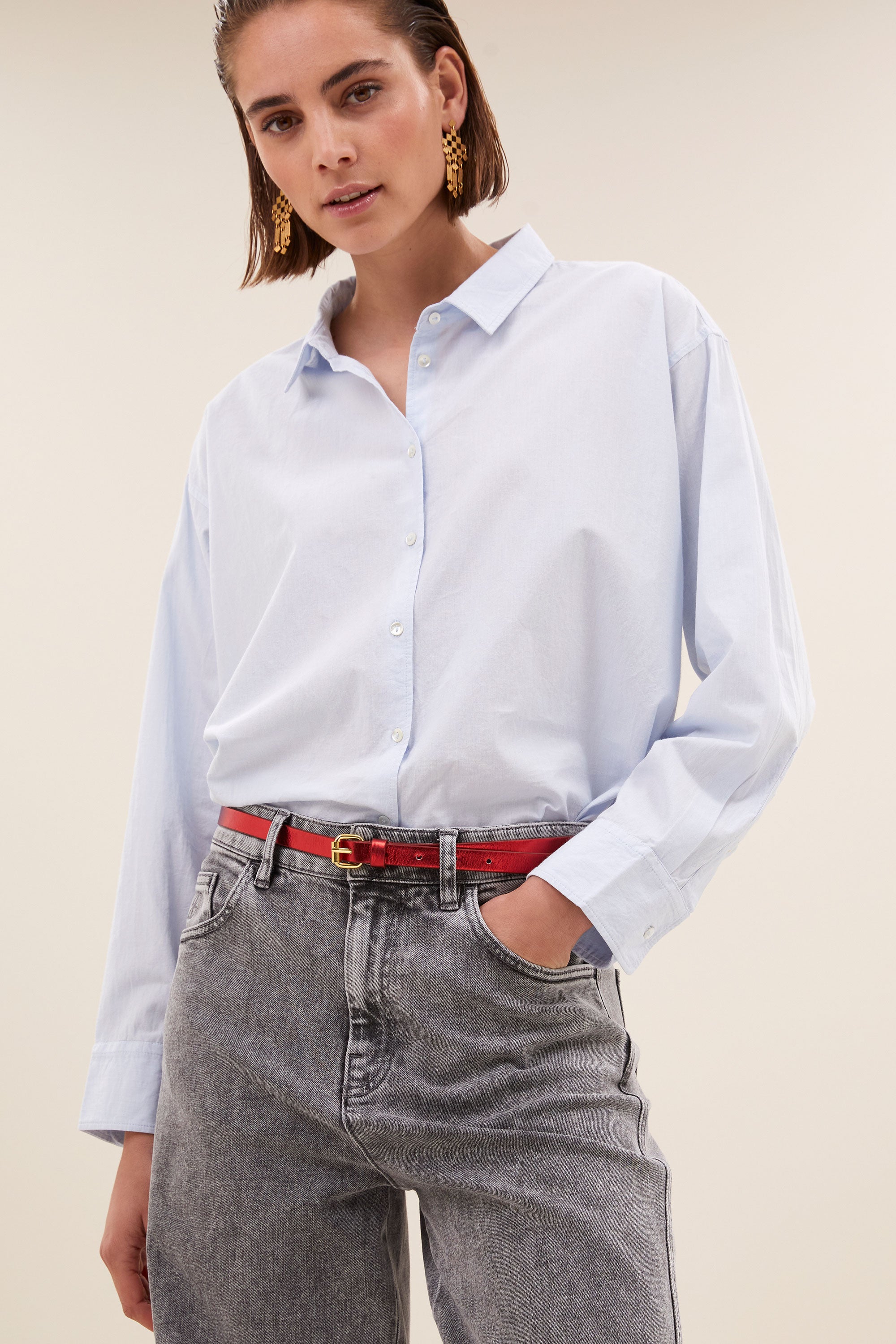 julie gloss belt | scarlet red